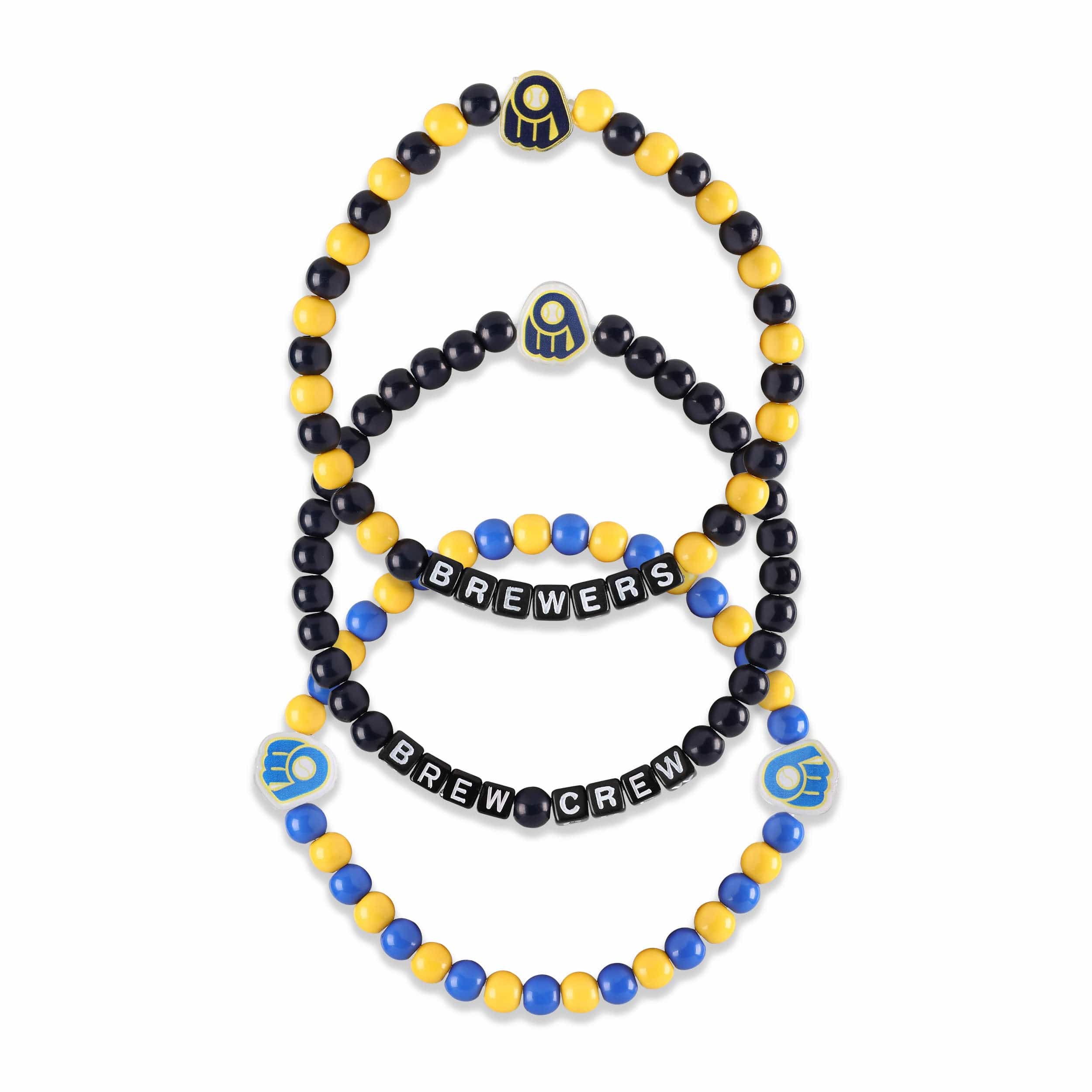 Milwaukee Brewers MLB 3 Pack Beaded Friendship Bracelet