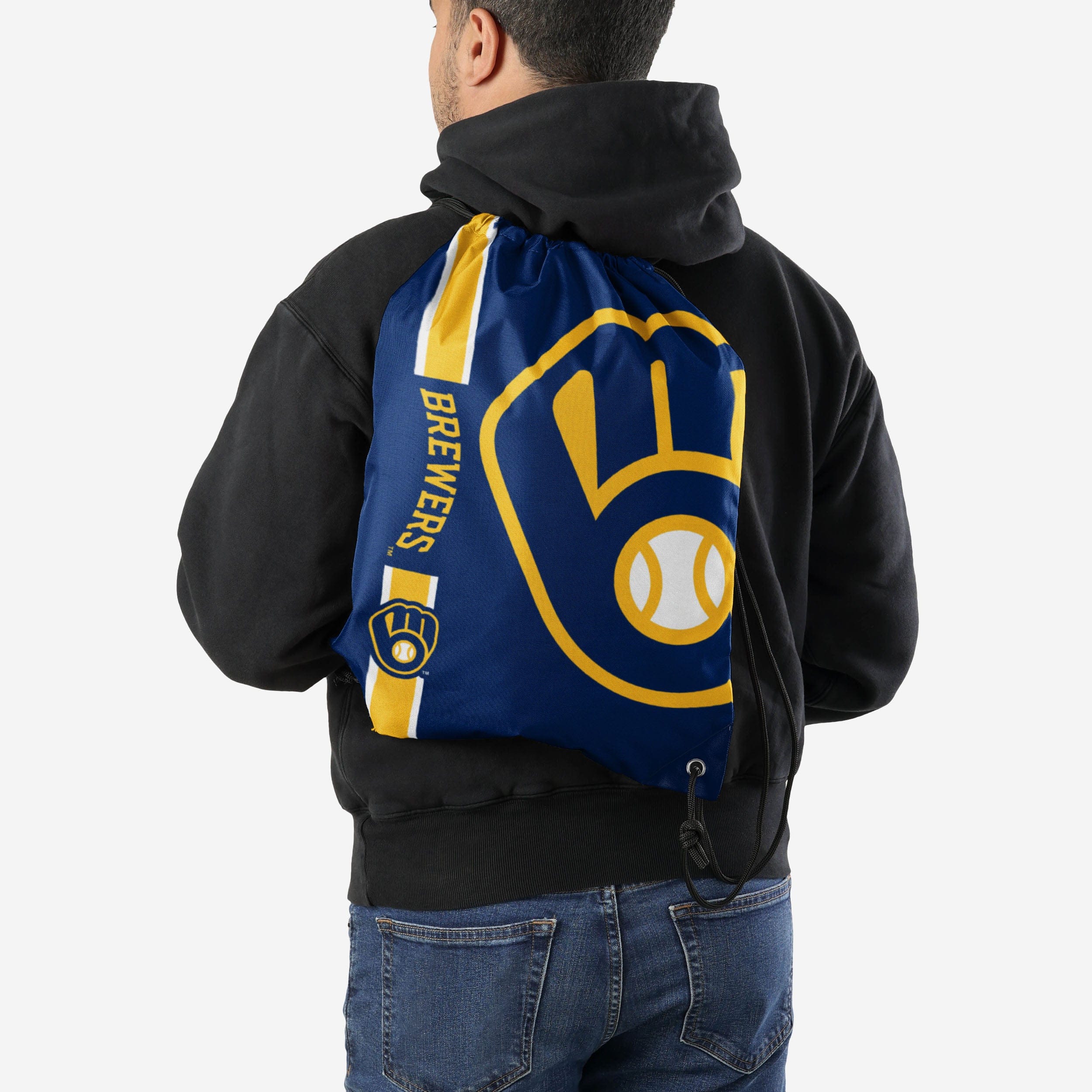 Milwaukee Brewers MLB Big Logo Drawstring Backpack - Image 2