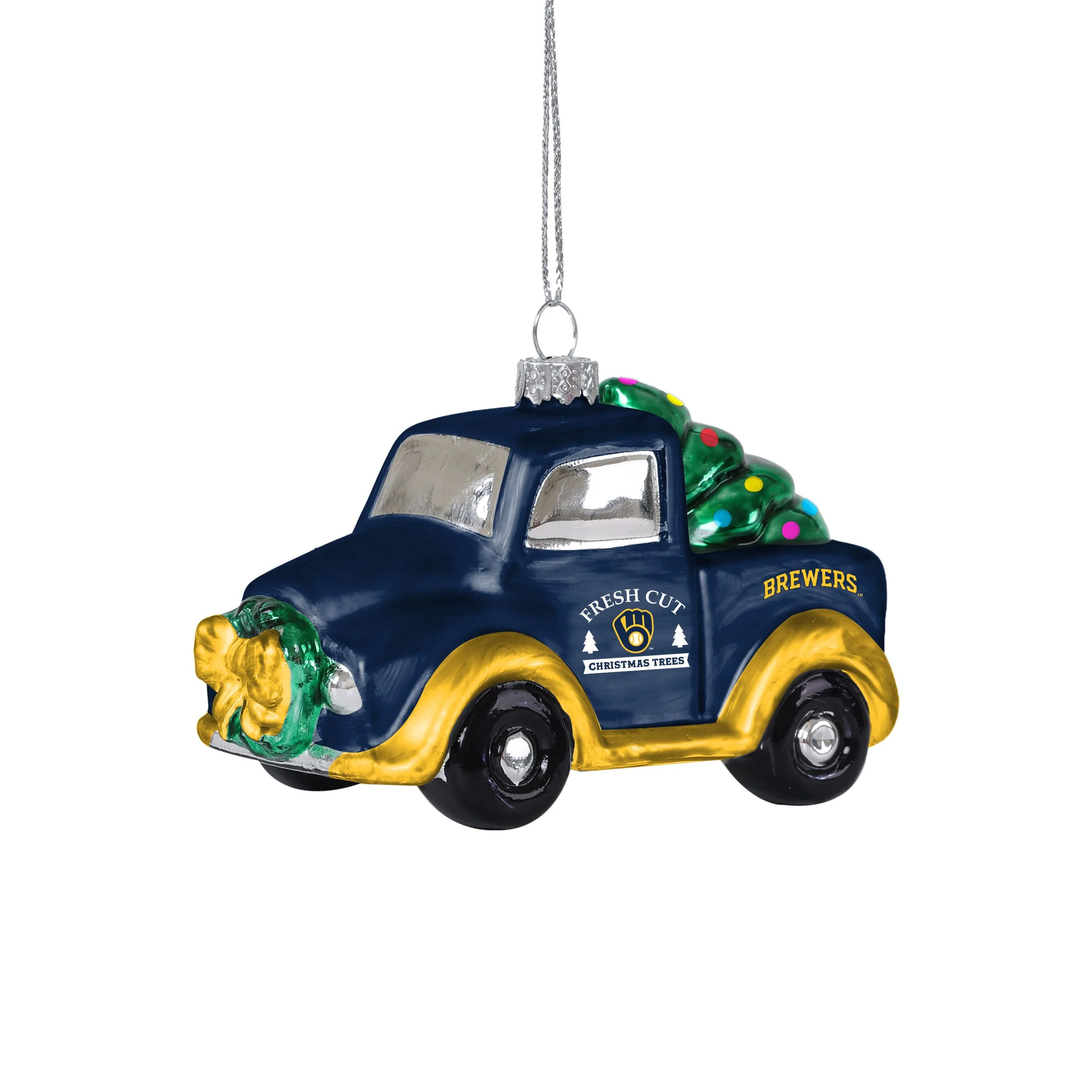 Milwaukee Brewers MLB Blown Glass Truck Ornament - Image 2