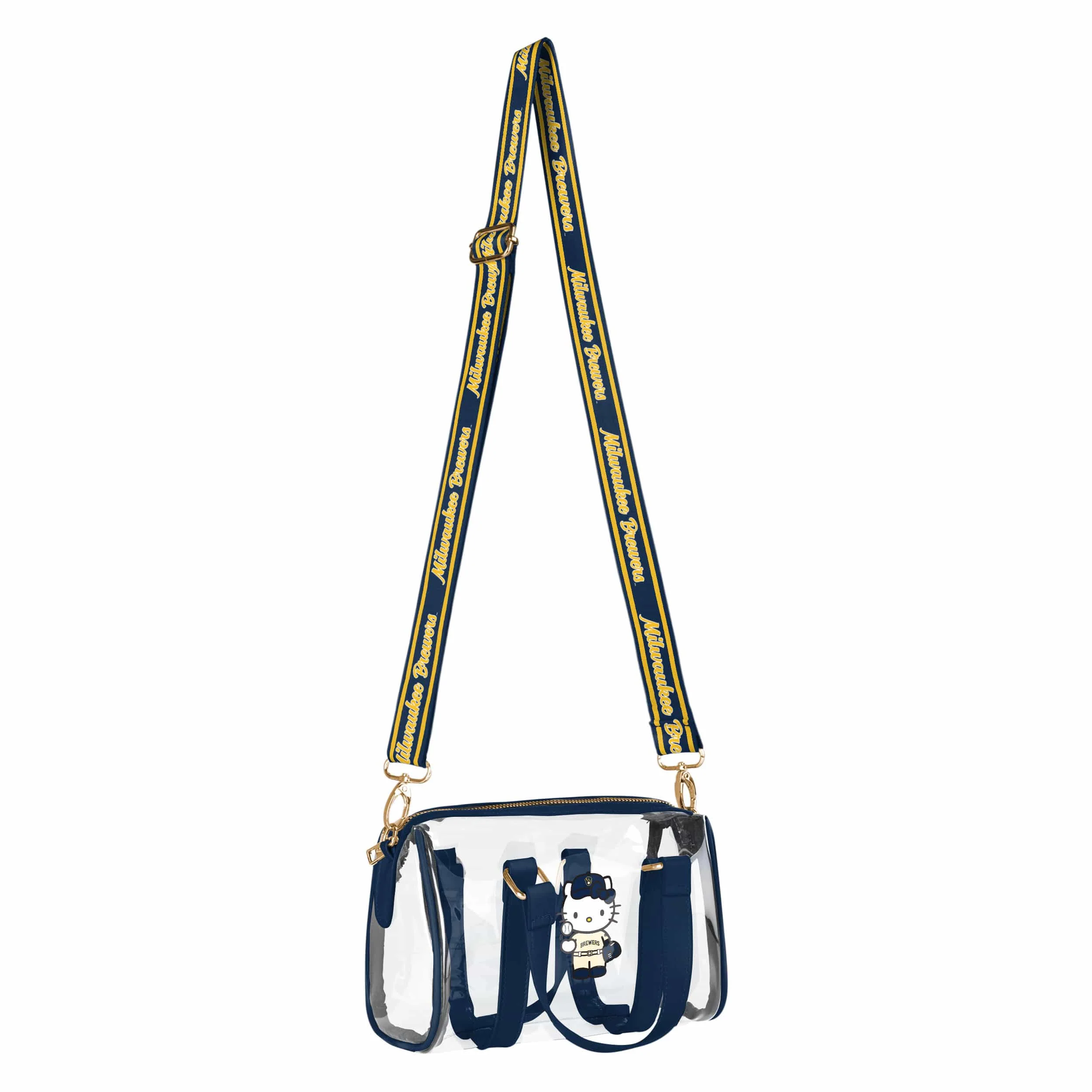 Milwaukee Brewers MLB Hello Kitty® Clear Barrel Bag (PREORDER - SHIPS MID JULY) - Image 2