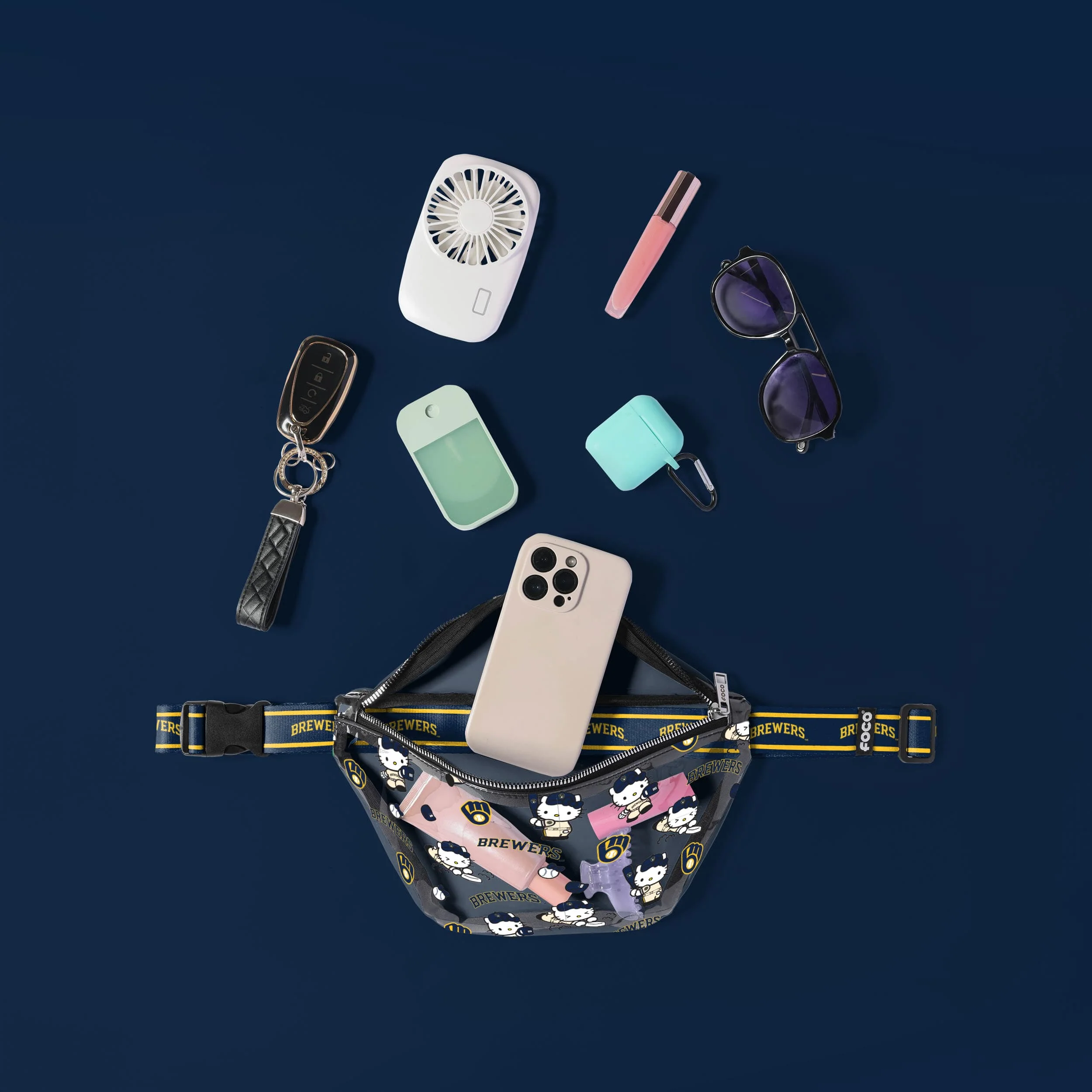 Milwaukee Brewers MLB Hello Kitty® Clear Fanny Pack (PREORDER - SHIPS MID JULY) - Image 3