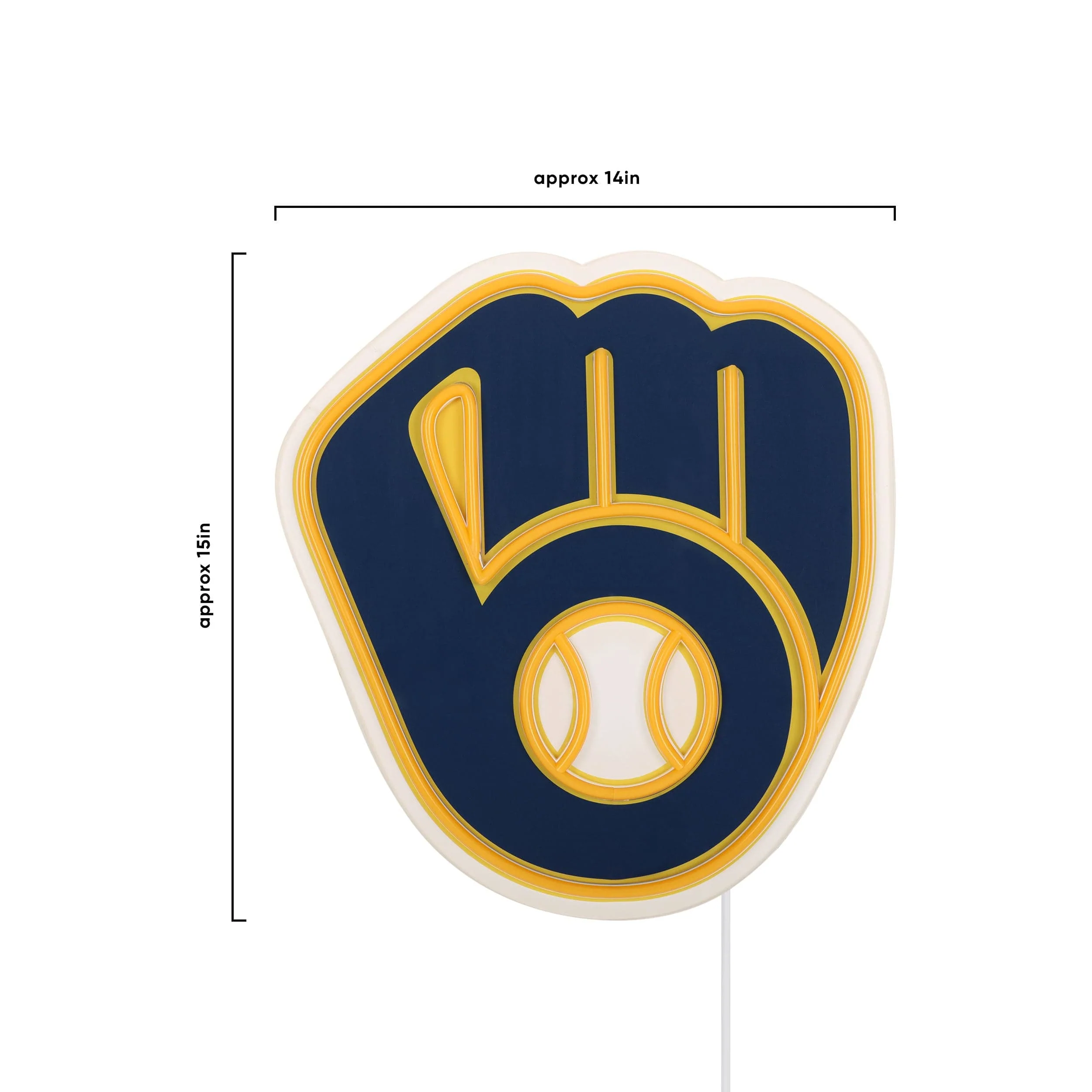 Milwaukee Brewers MLB LED Neon Light Up Team Logo Sign - Image 5