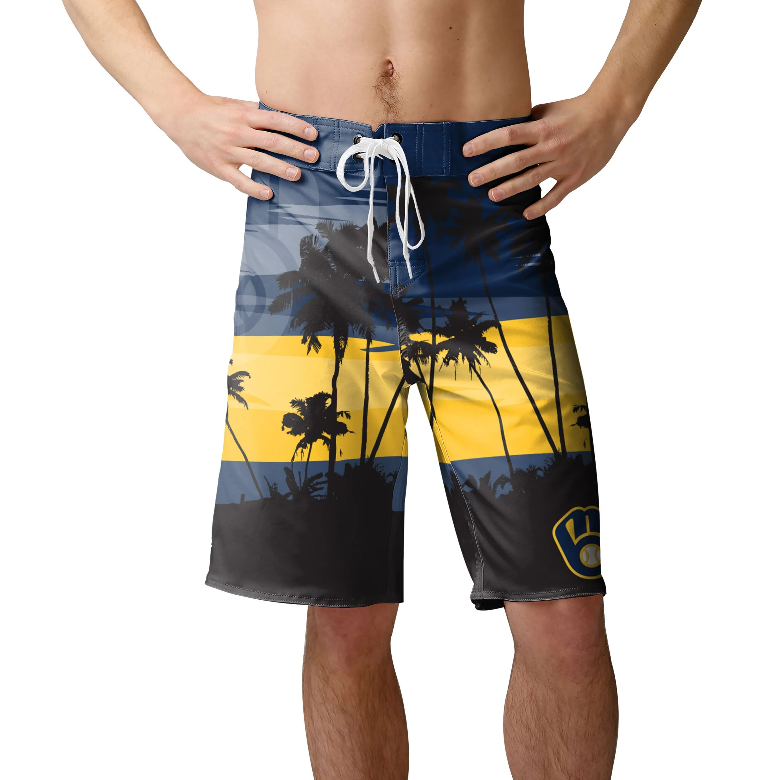 Milwaukee Brewers MLB Mens Sunset Boardshorts - Image 2