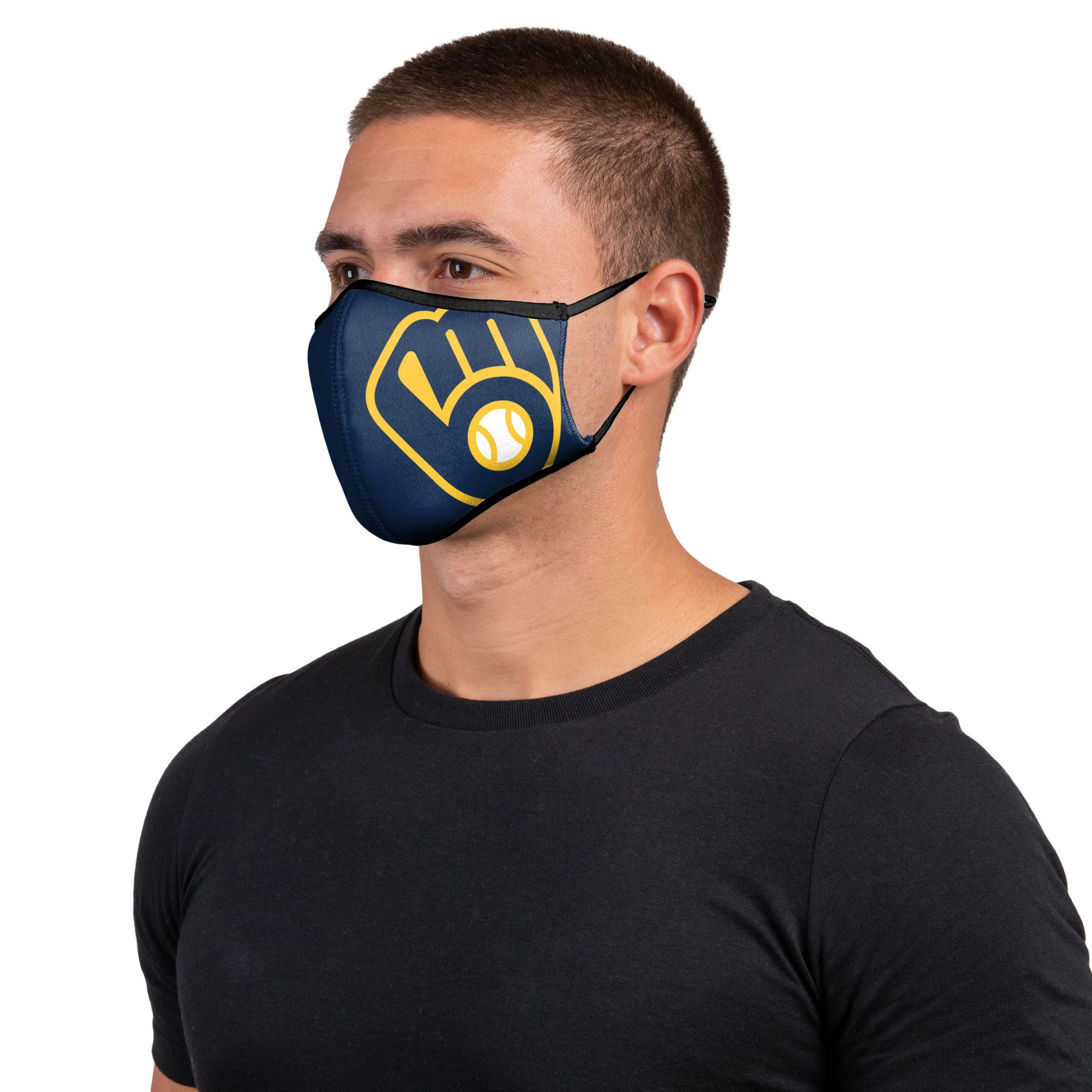 Milwaukee Brewers MLB On-Field Adjustable Navy Sport Face Cover - Image 2