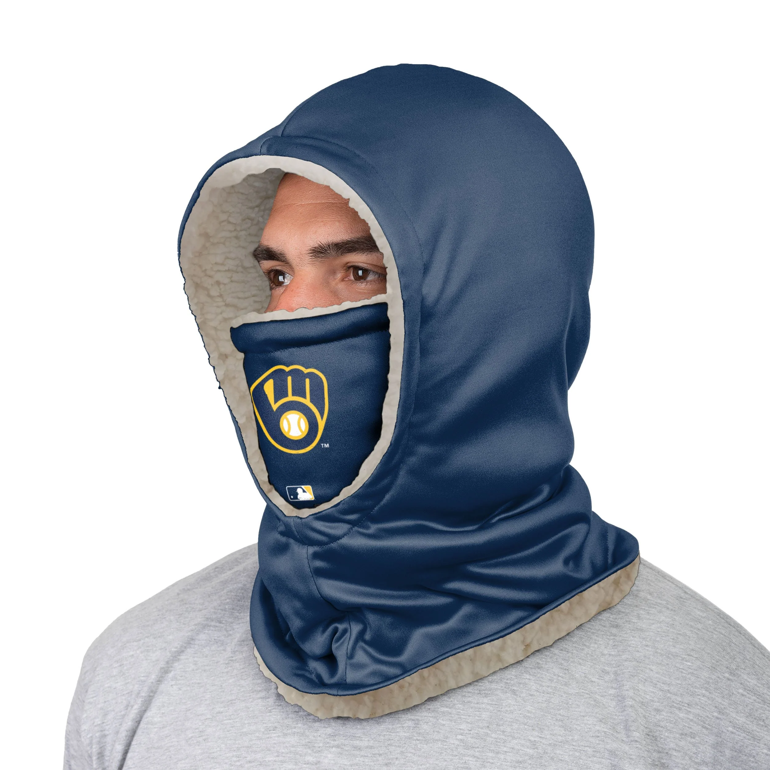 Milwaukee Brewers MLB On-Field Navy Hooded Gaiter Scarf - Image 2
