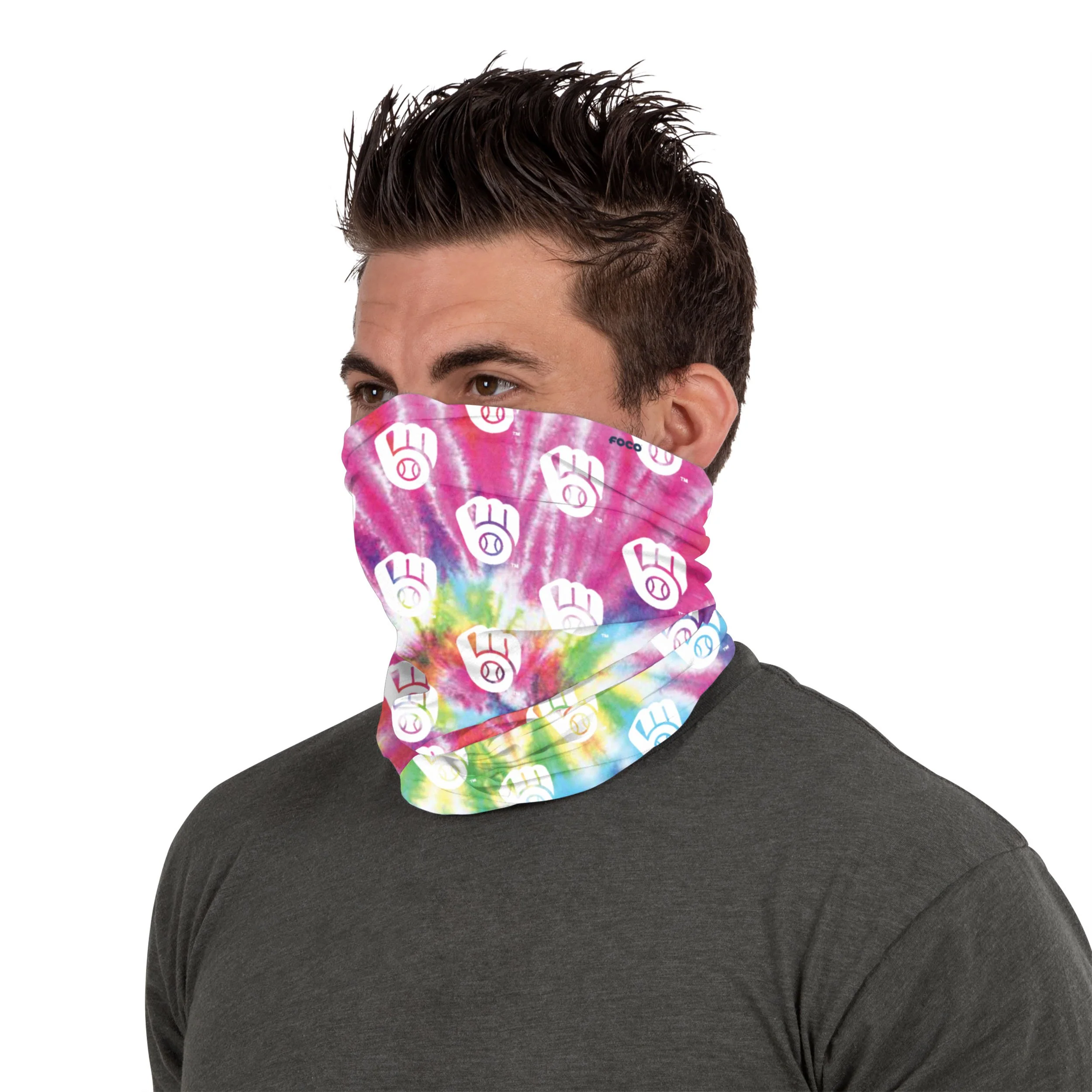 Milwaukee Brewers MLB Pastel Tie-Dye Gaiter Scarf - Image 4