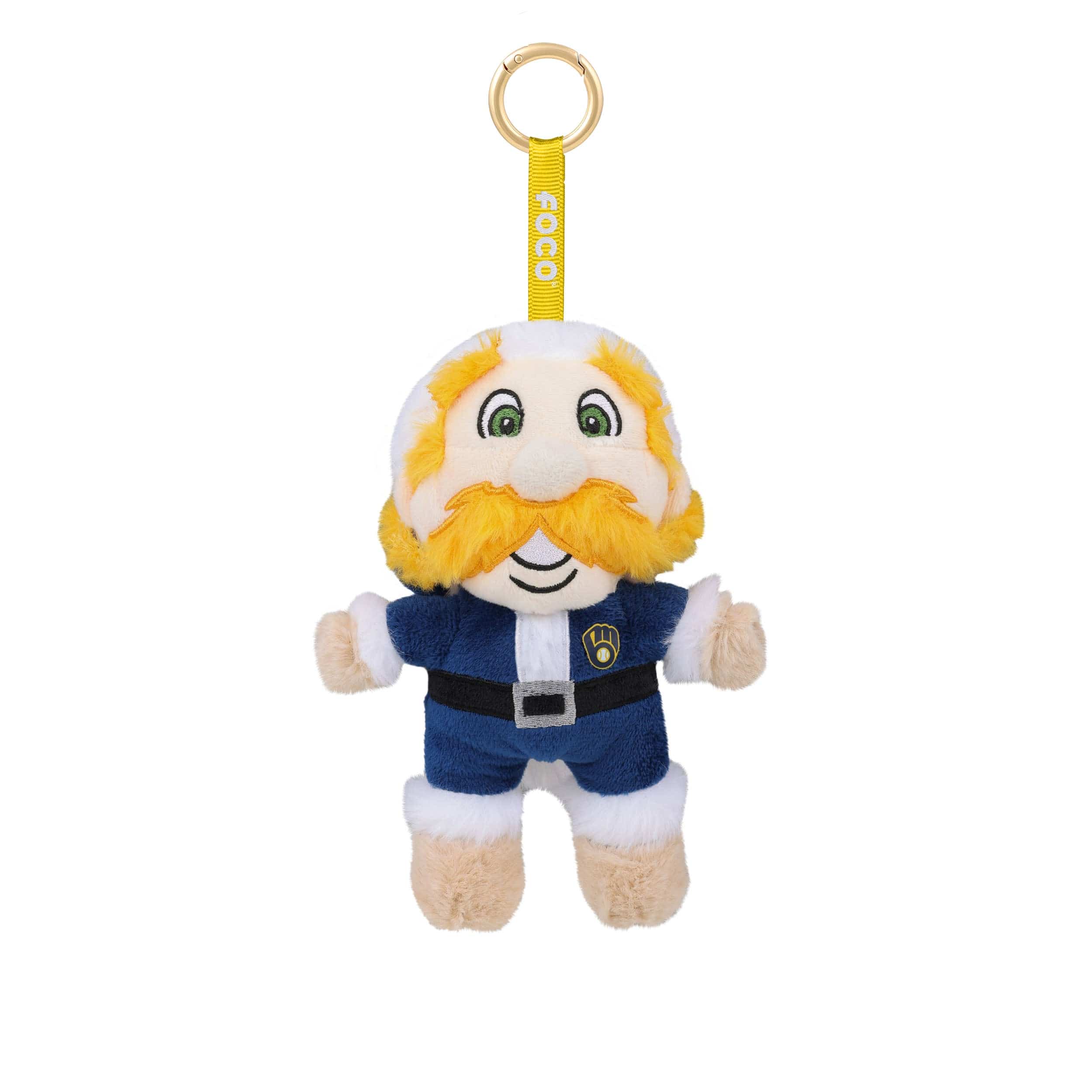Milwaukee Brewers MLB Plush Mascot Santa Bag Charm Keychain