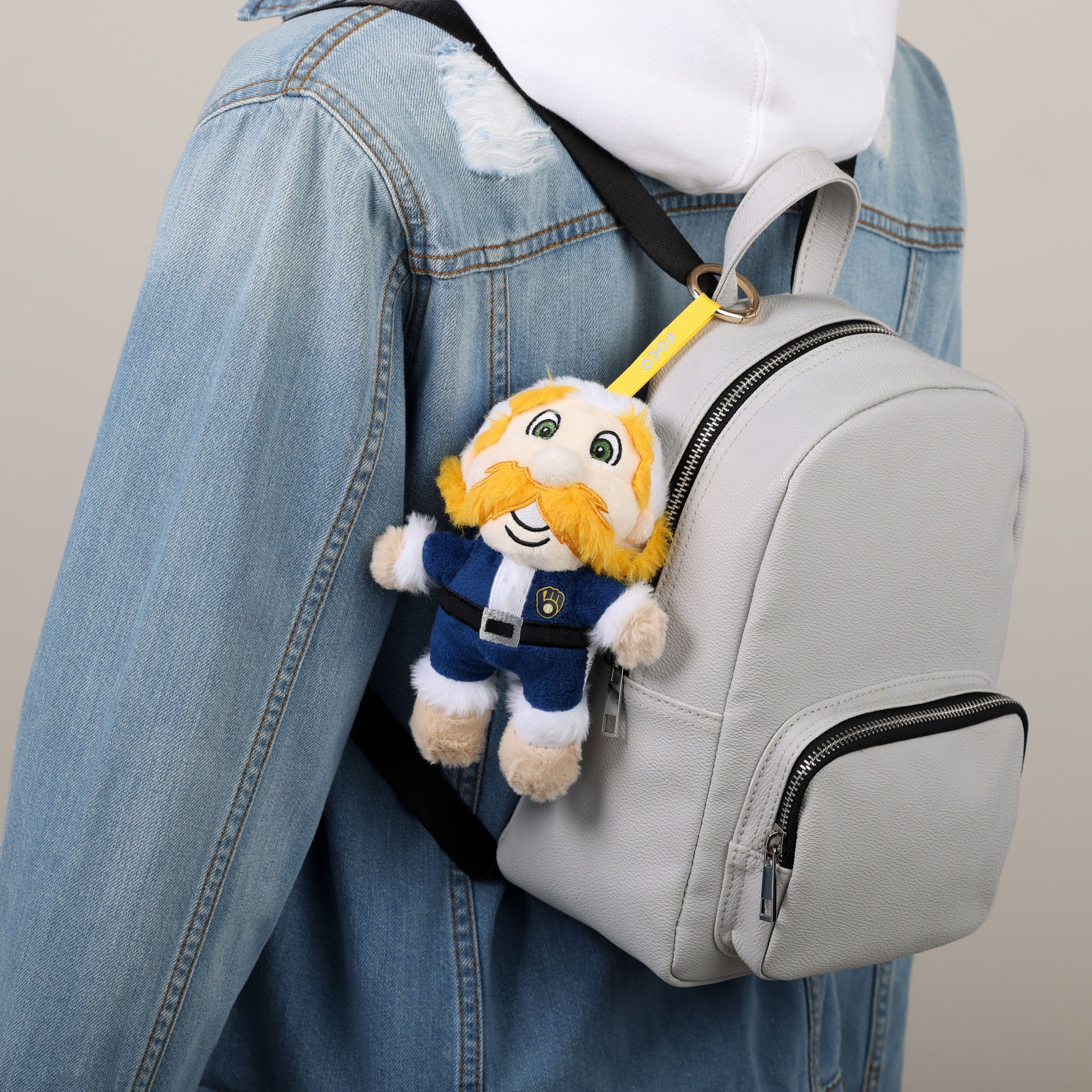 Milwaukee Brewers MLB Plush Mascot Santa Bag Charm Keychain - Image 2