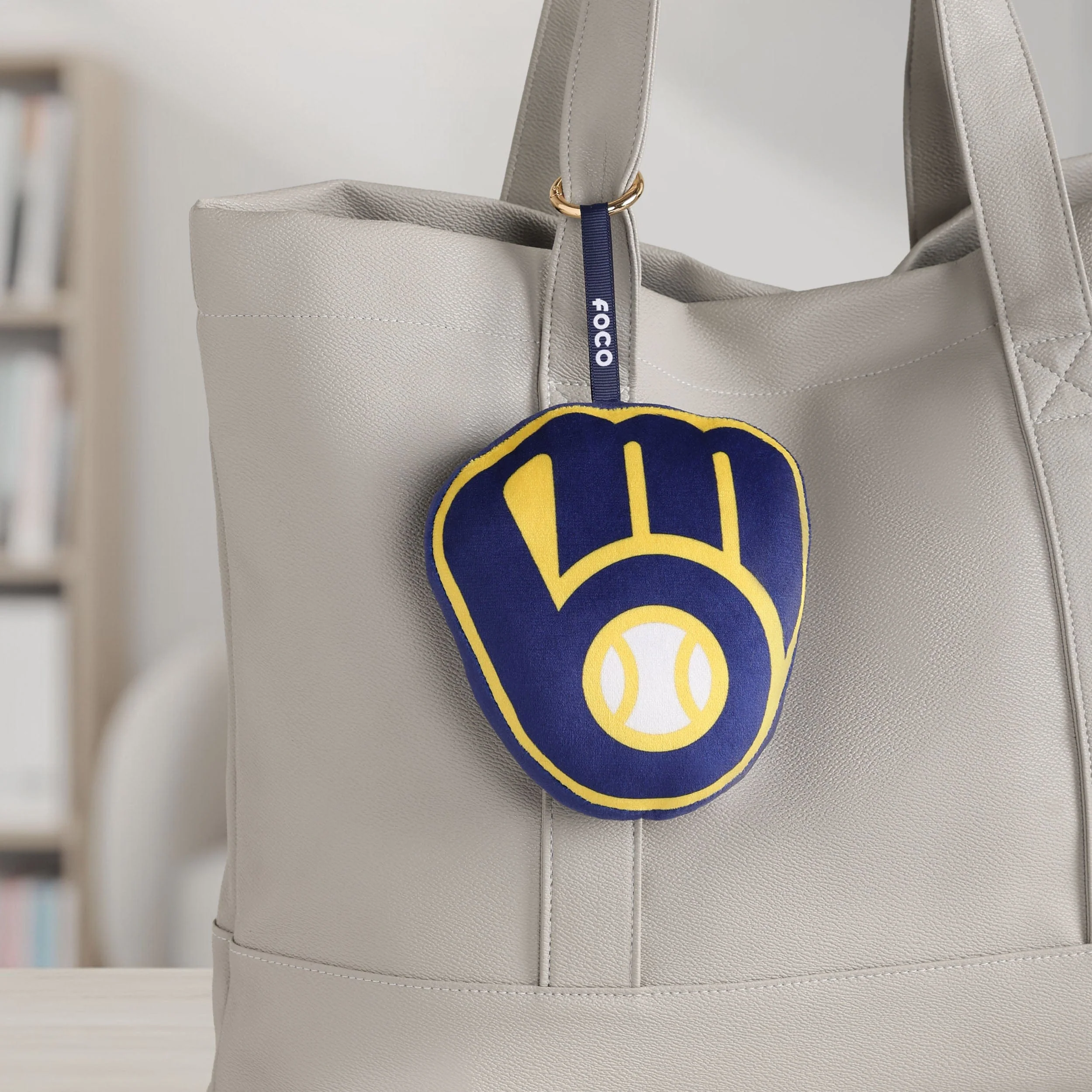 Milwaukee Brewers MLB Plush Team Logo Bag Charm Keychain - Image 2