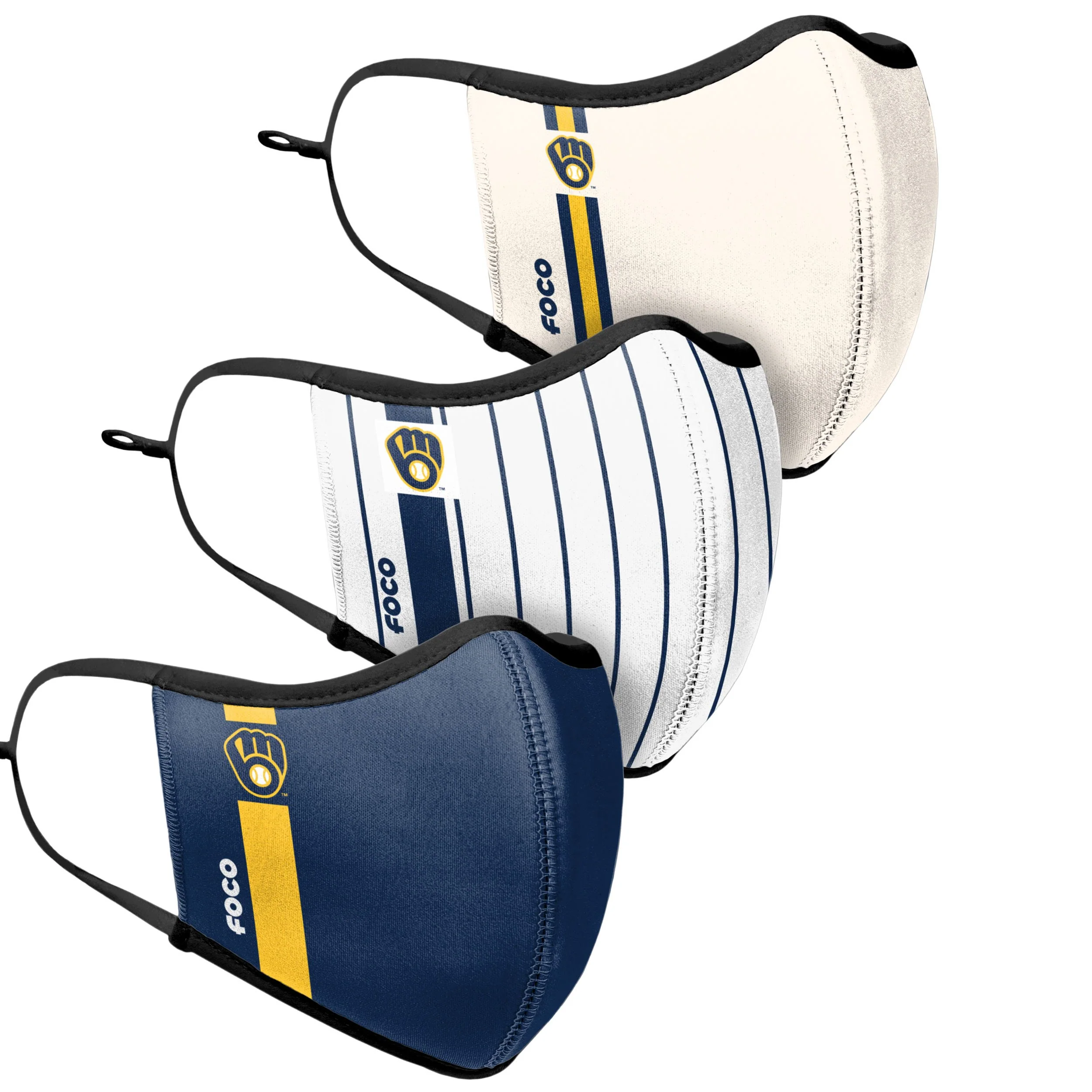 Milwaukee Brewers MLB Sport 3 Pack Face Cover - Image 3