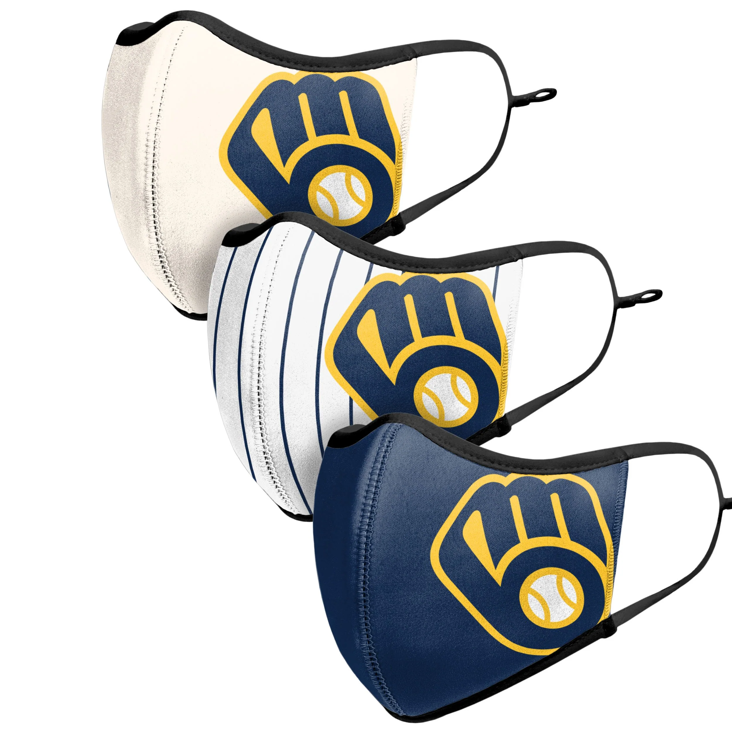 Milwaukee Brewers MLB Sport 3 Pack Face Cover - Image 4