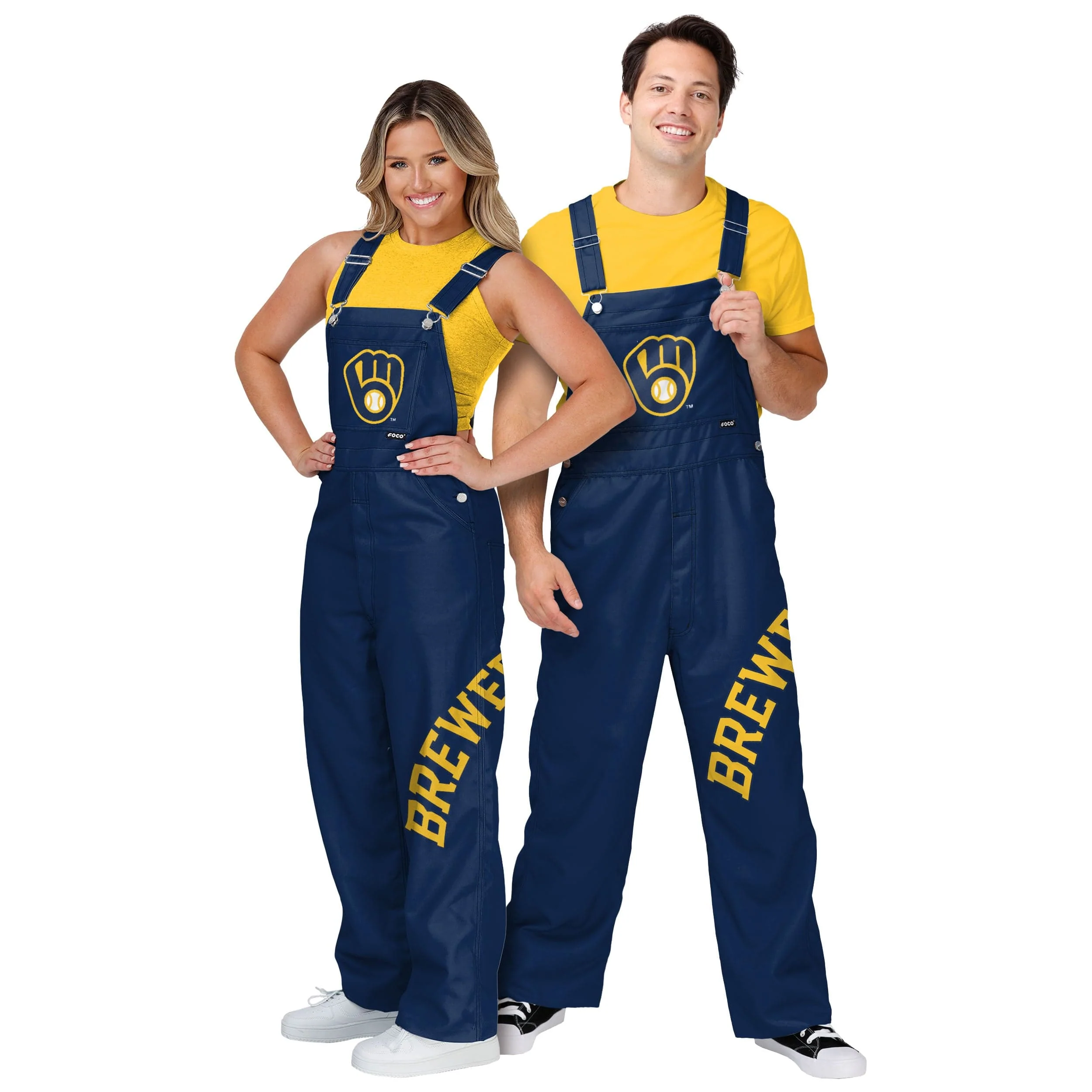 Milwaukee Brewers MLB Womens Big Logo Bib Overalls - Image 3