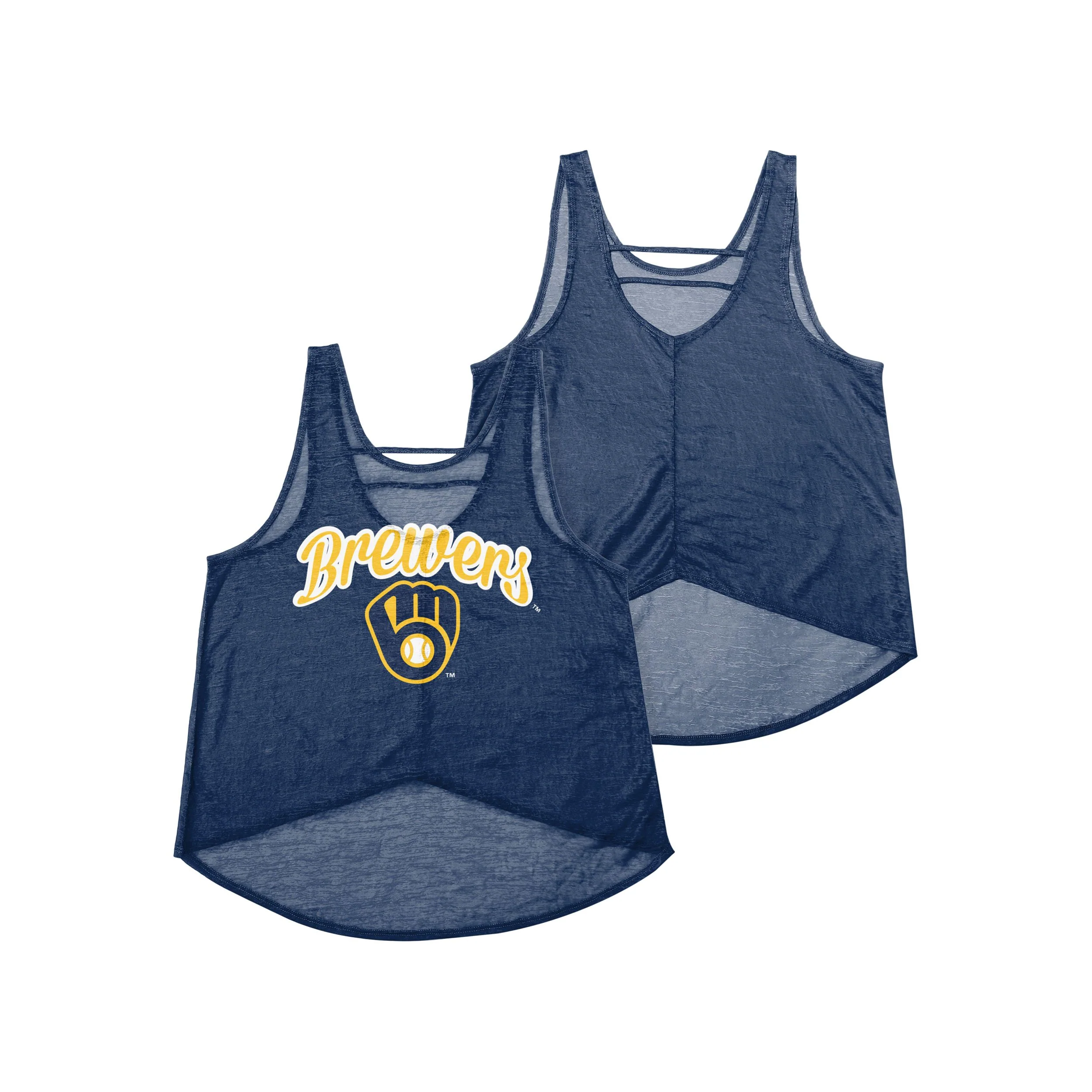 Milwaukee Brewers MLB Womens Burn Out Sleeveless Top
