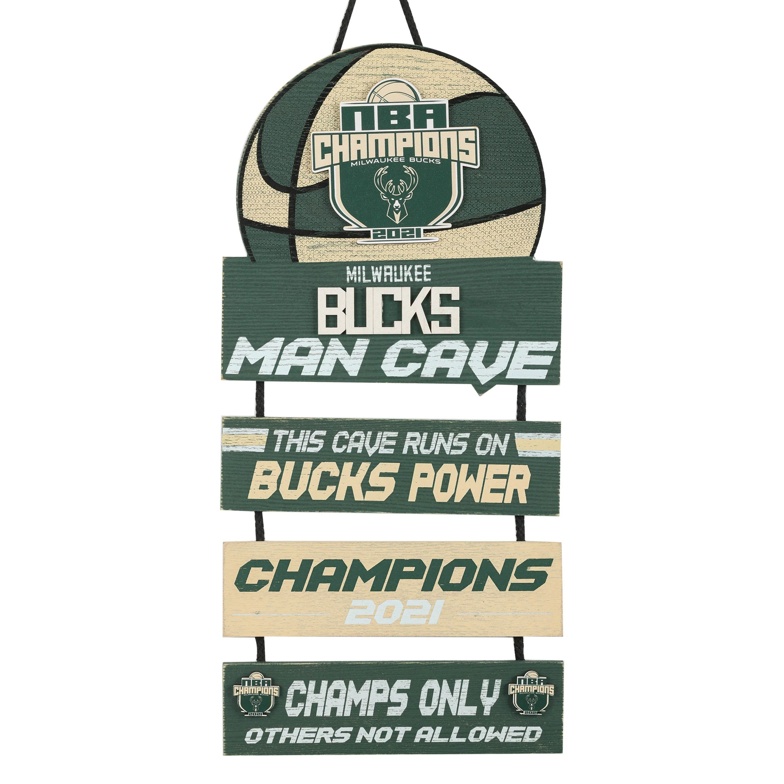Milwaukee Bucks 2021 NBA Champions Mancave Sign