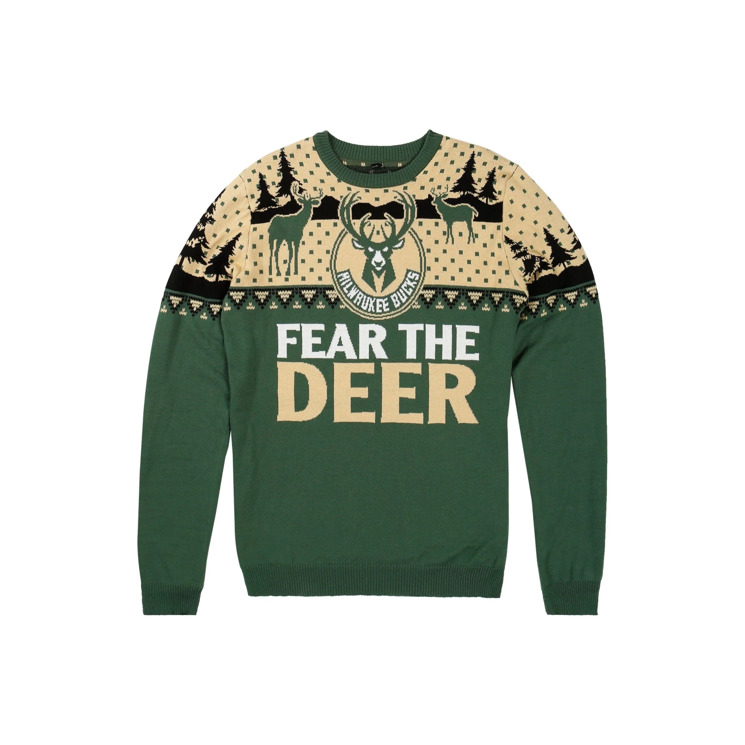 Milwaukee Bucks 2021 NBA Champions Stripe Crew Neck Sweater