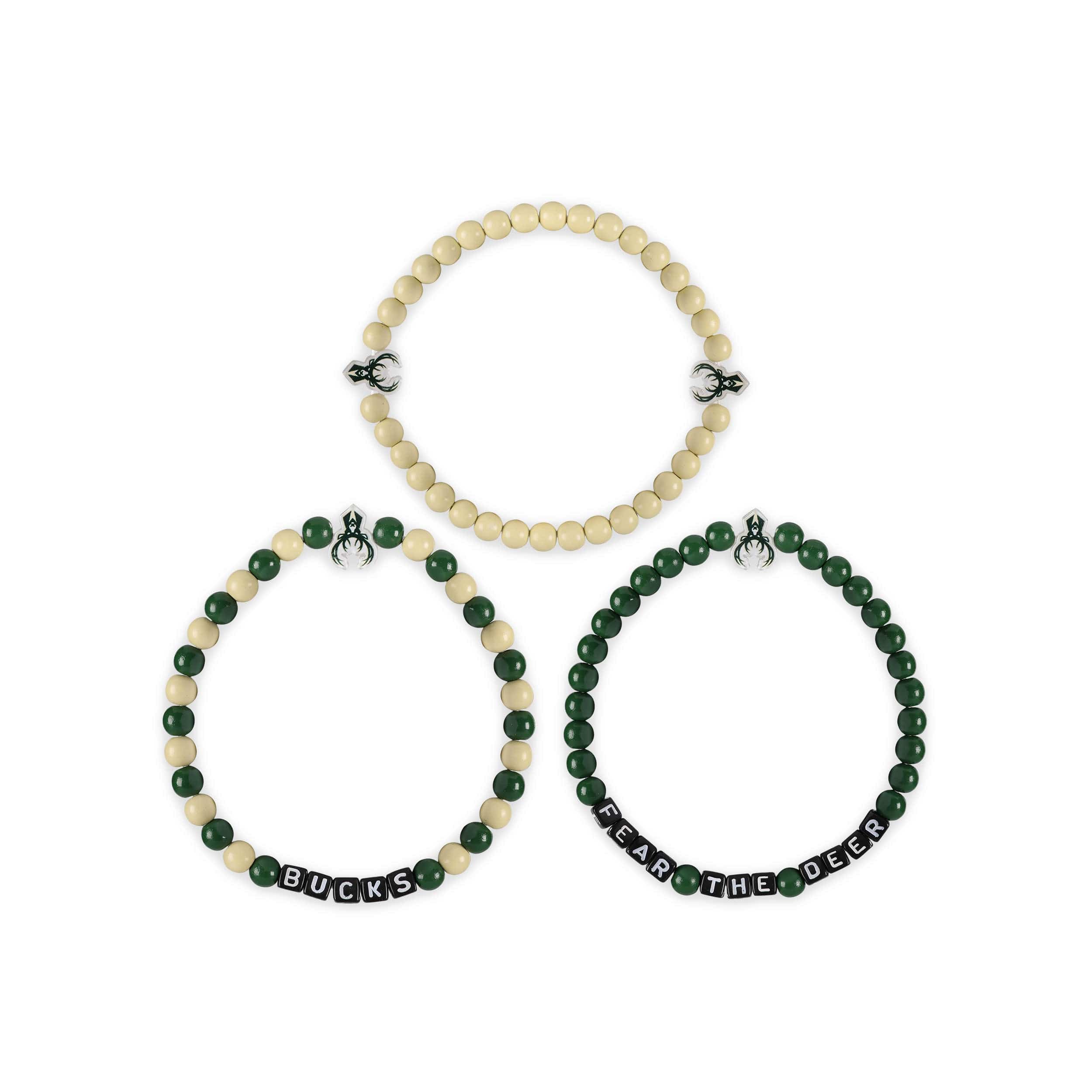 Milwaukee Bucks NBA 3 Pack Beaded Friendship Bracelet - Image 3