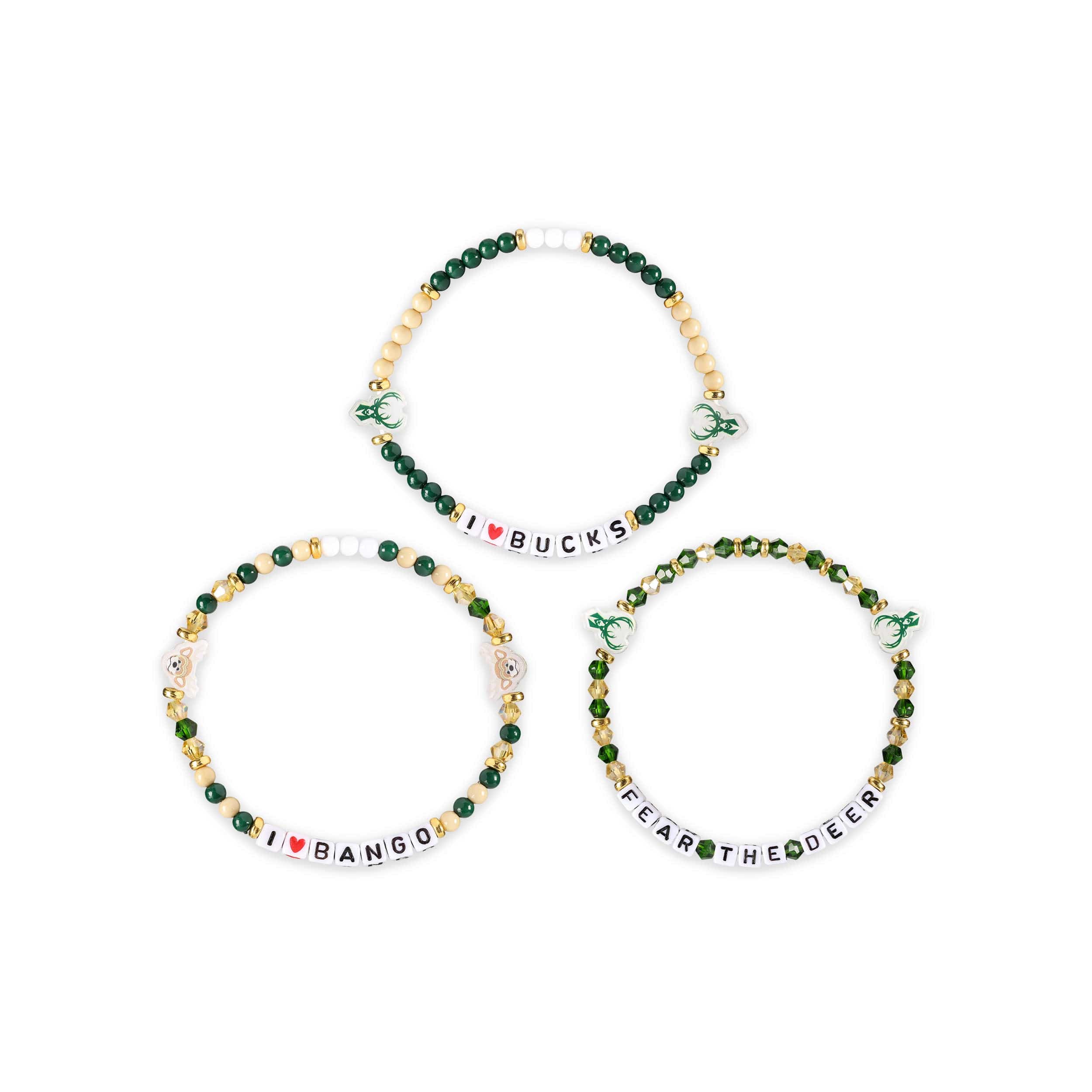 Milwaukee Bucks NBA 3 Pack Friendship Bracelet - Image 3