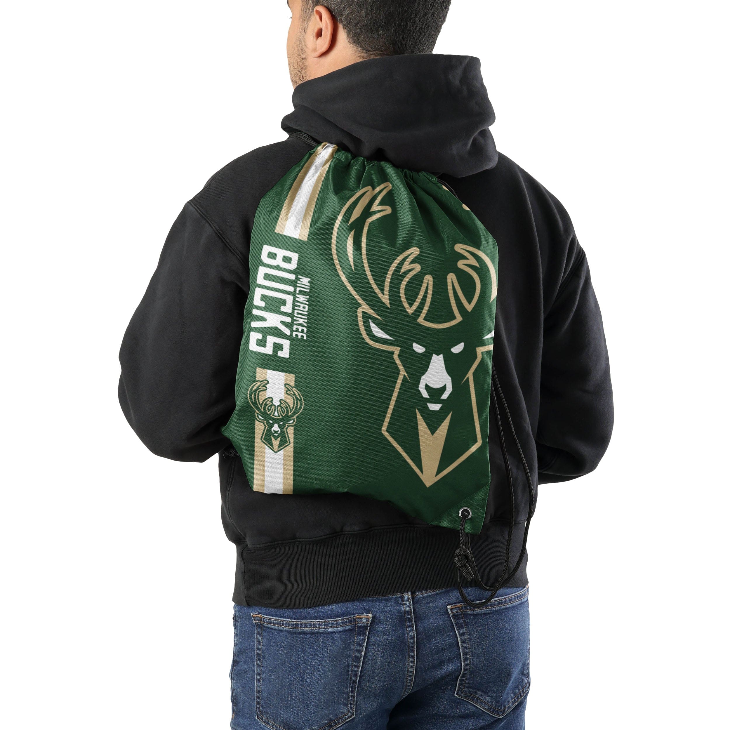 Milwaukee Bucks NBA Big Logo Drawstring Backpack - Image 2