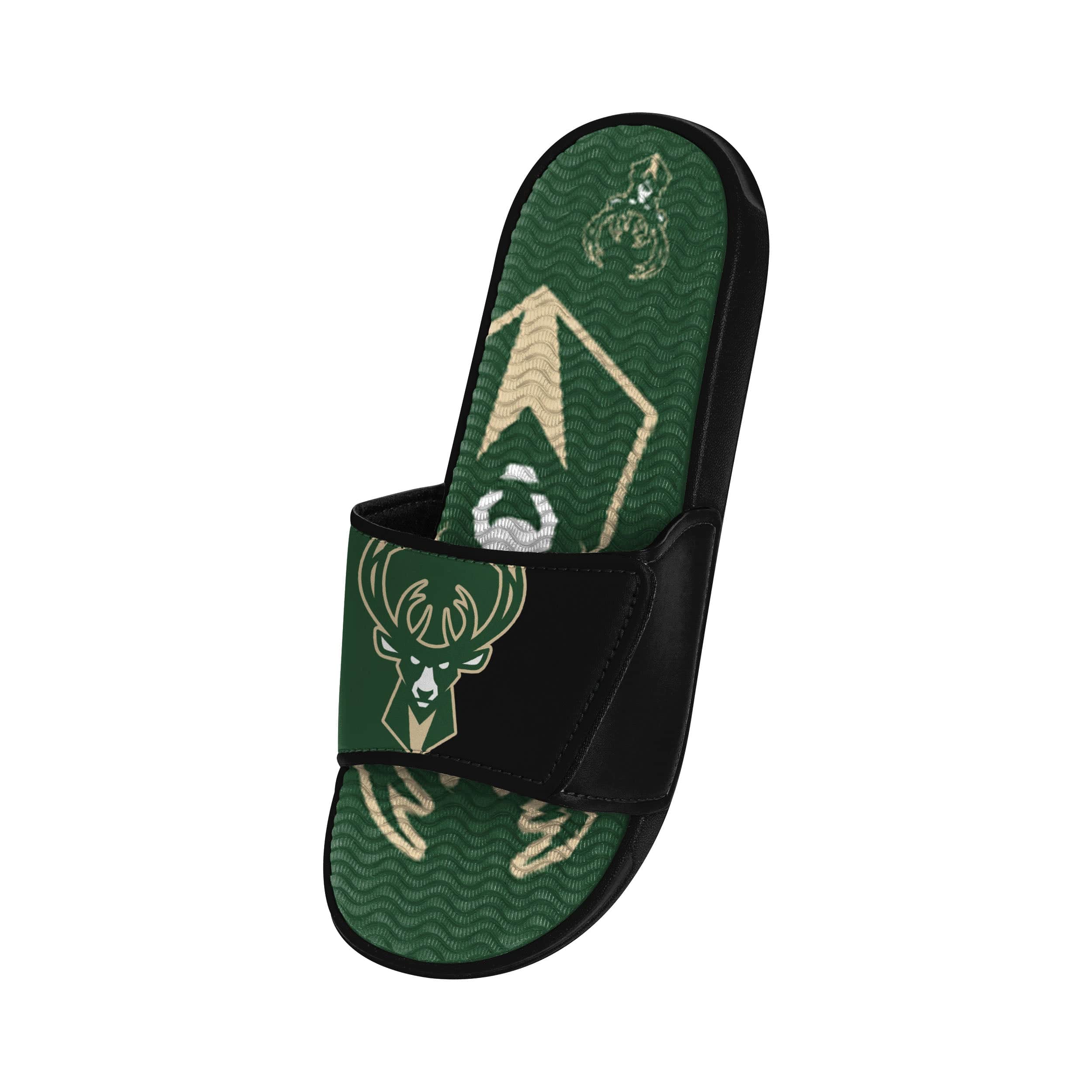 Milwaukee Bucks NBA Mens Colorblock Big Logo Gel Slides - Image 3