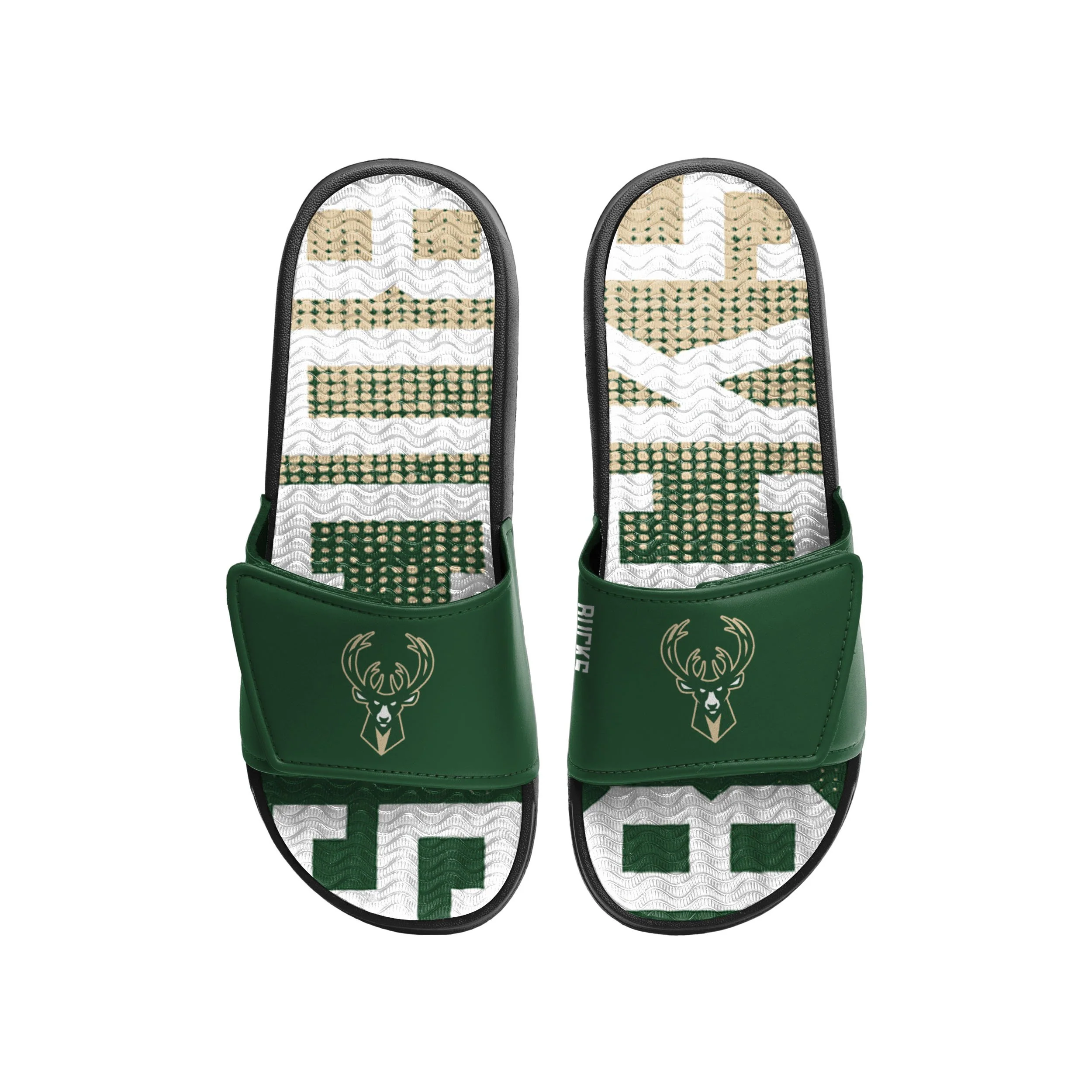 Milwaukee Bucks NBA Mens Gradient Wordmark Gel Slide - Image 2