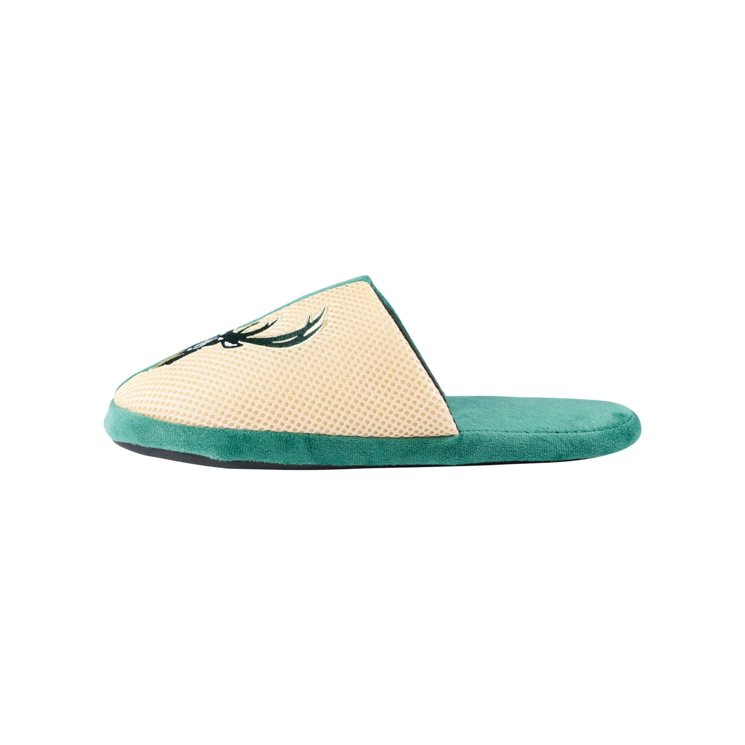 Milwaukee Bucks NBA Mens Team Logo Staycation Slippers - Image 2