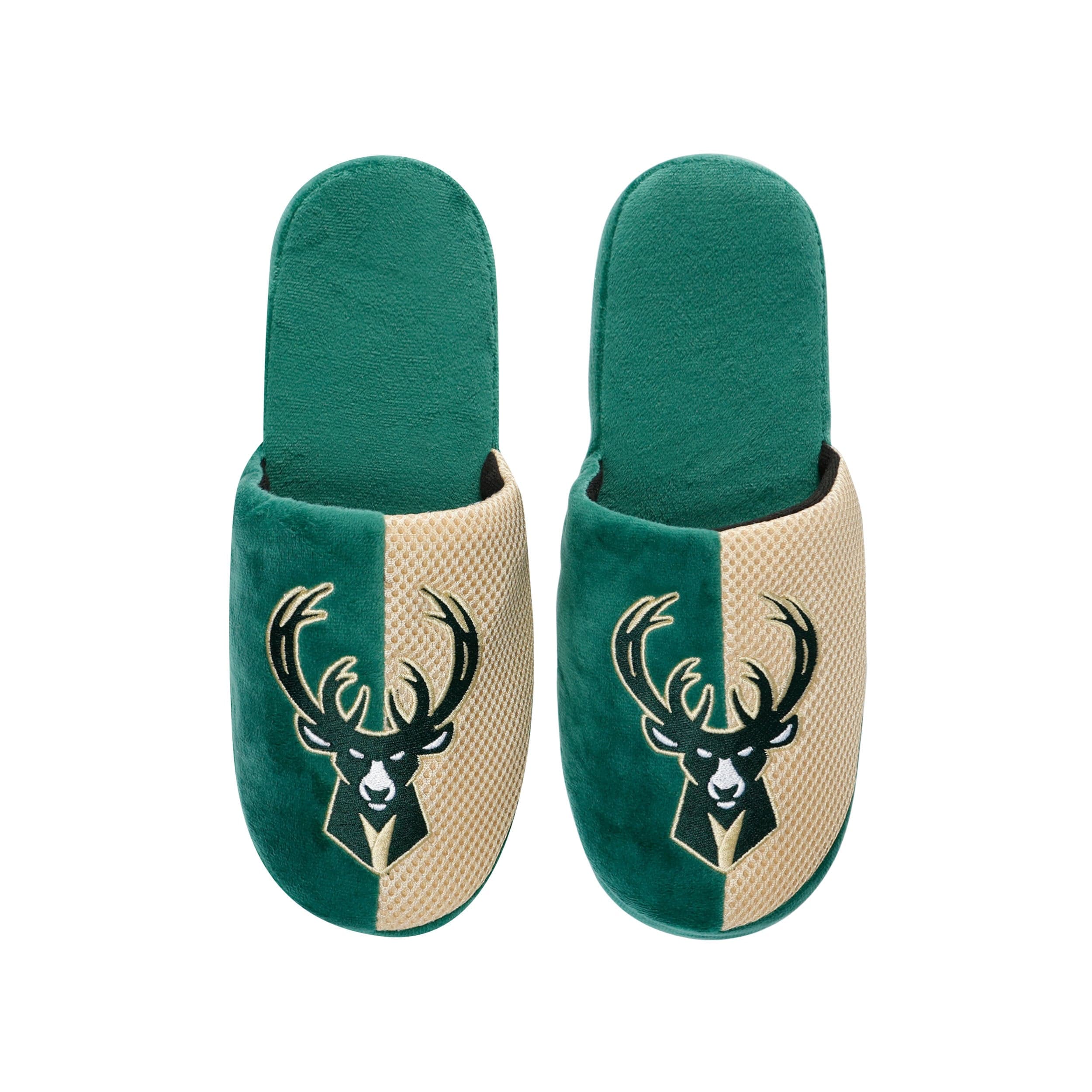 Milwaukee Bucks NBA Mens Team Logo Staycation Slippers - Image 4