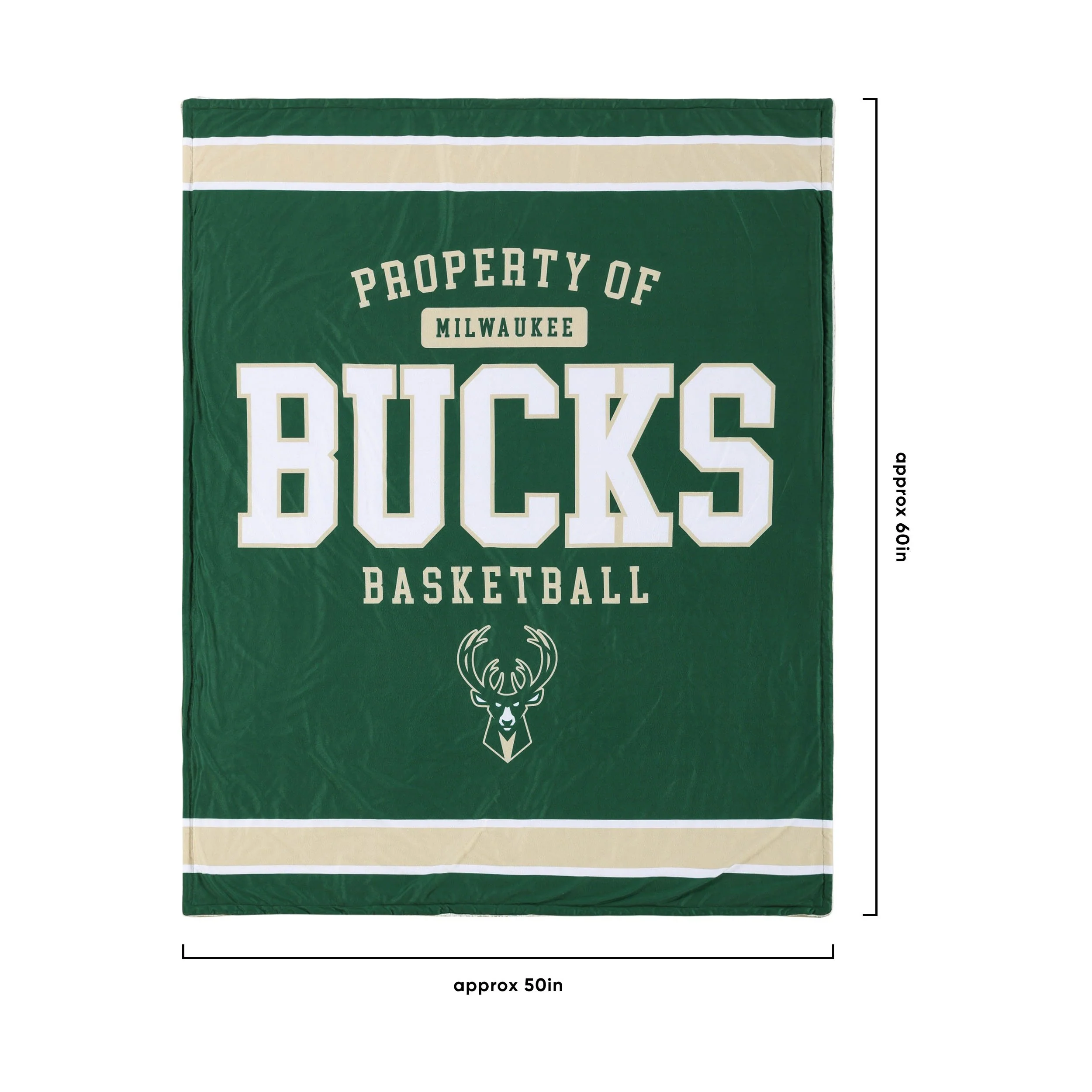 Milwaukee Bucks NBA Team Property Sherpa Plush Throw Blanket - Image 3