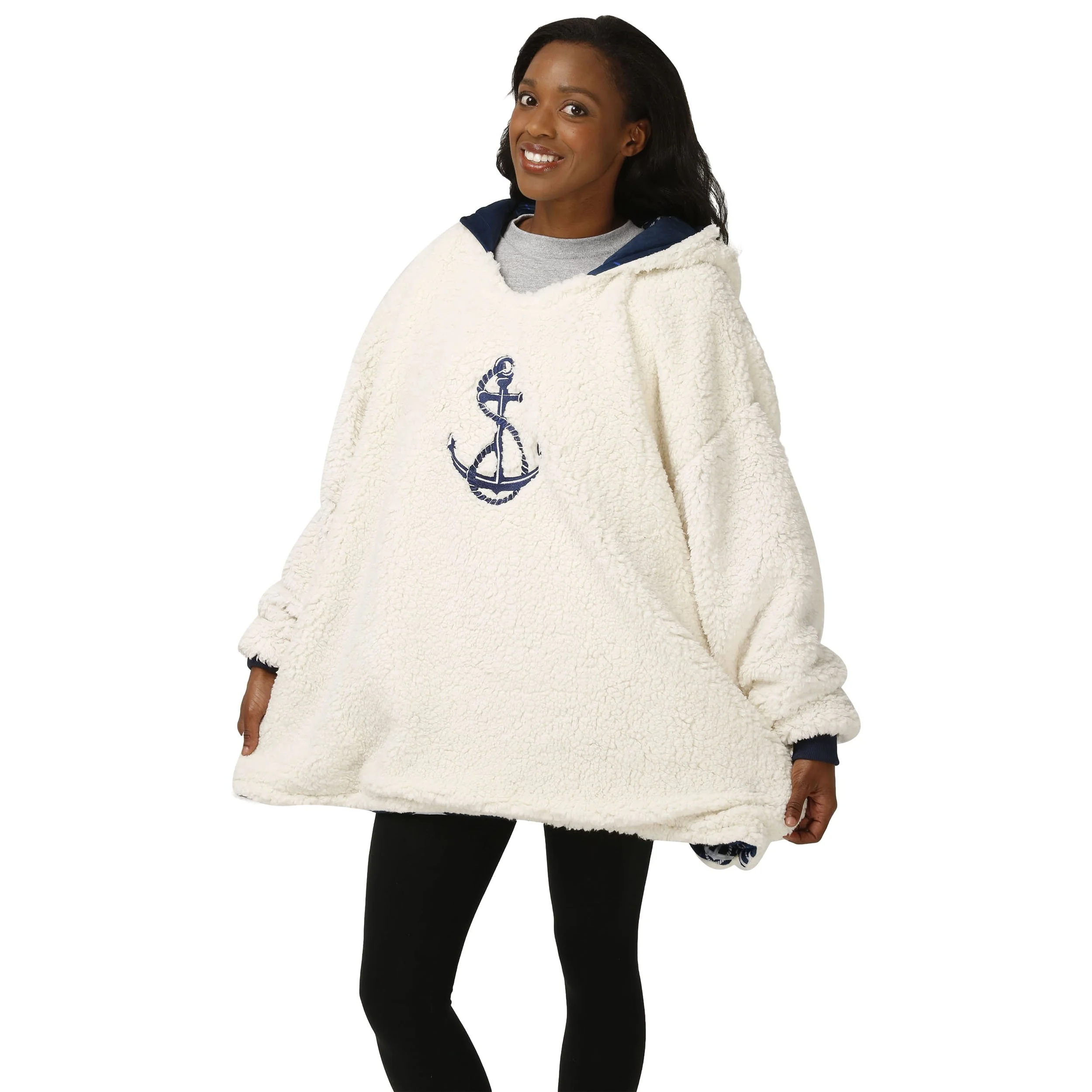 Mini Anchors Sherpa Reversible Hoodeez - Image 3