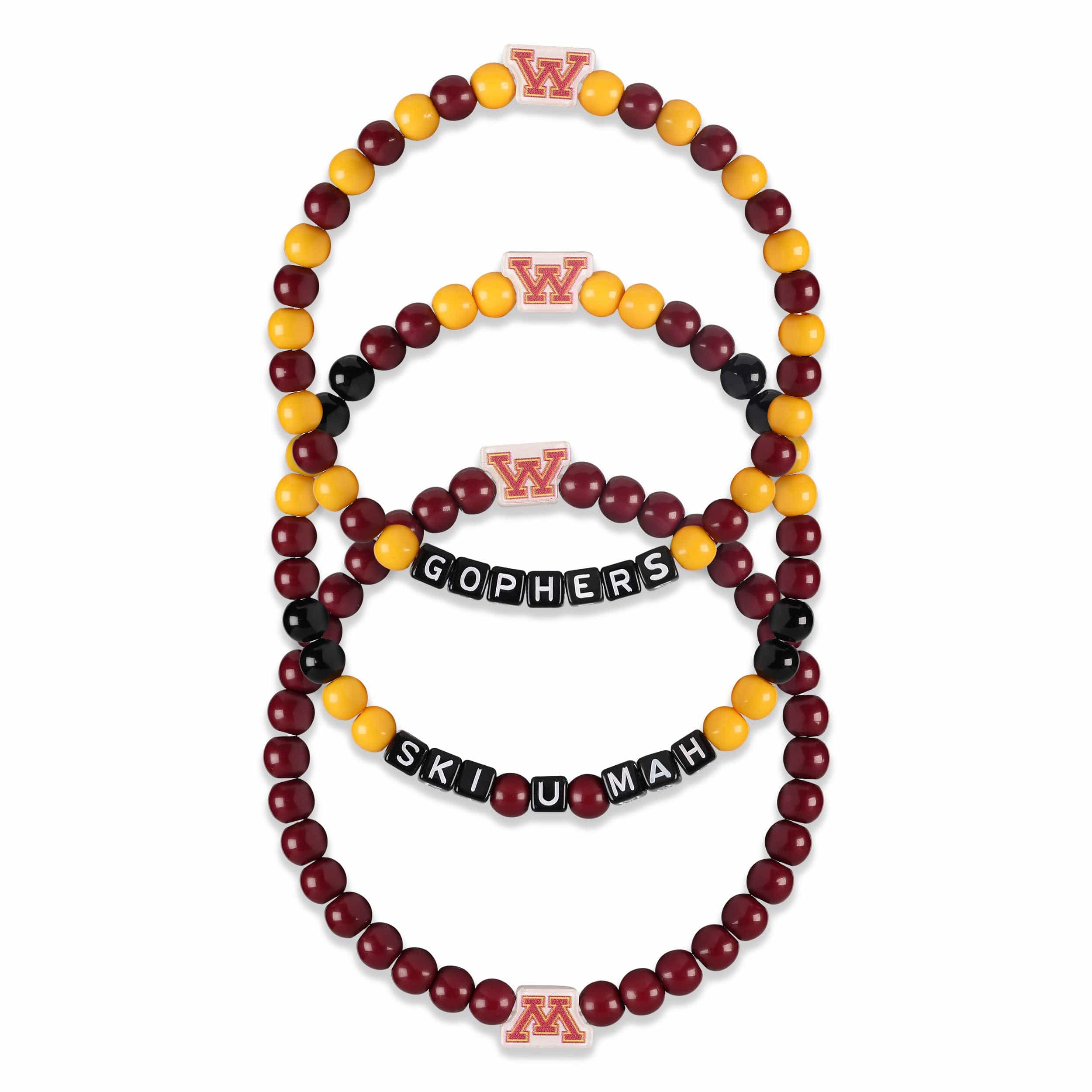 Minnesota Golden Gophers NCAA 3 Pack Beaded Friendship Bracelet