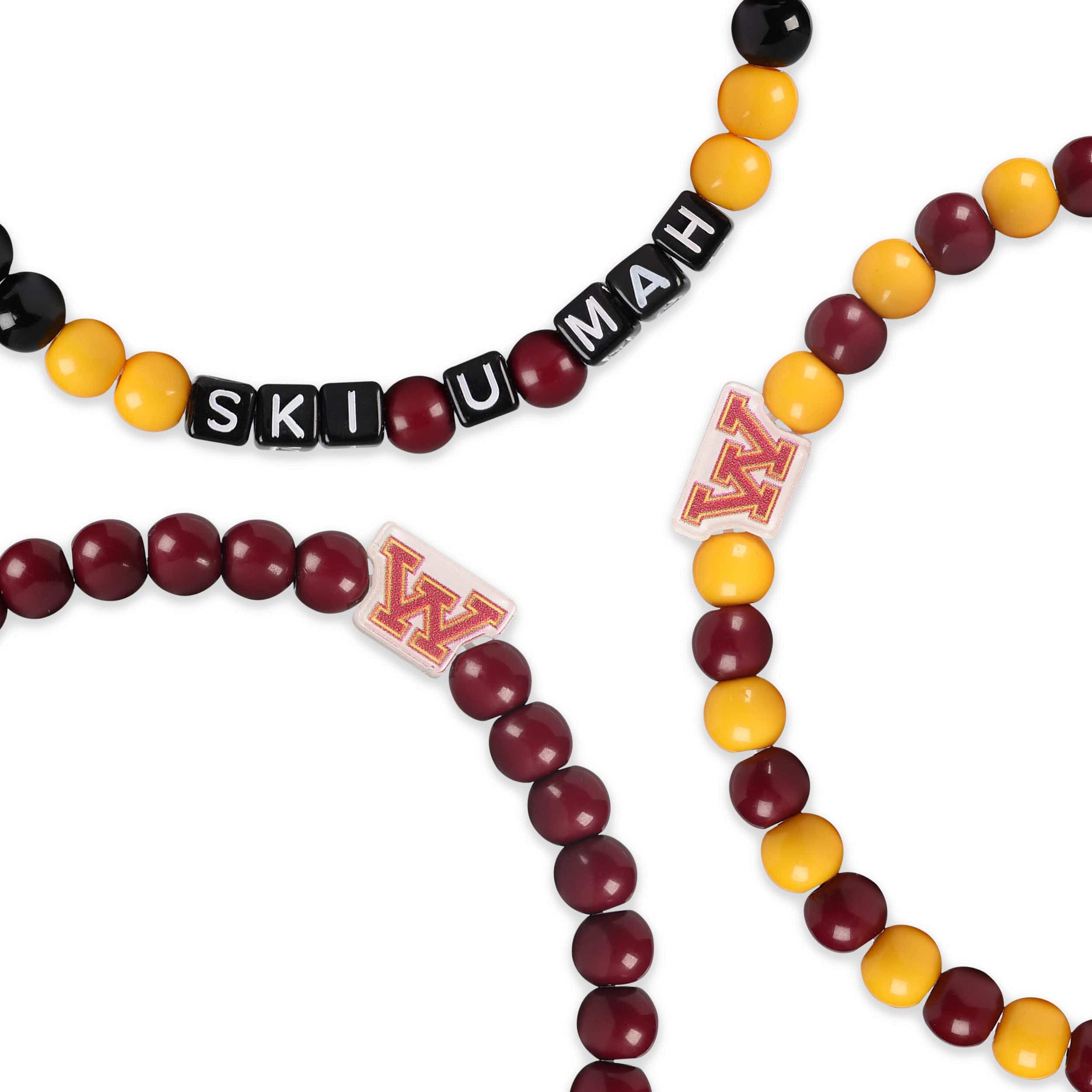 Minnesota Golden Gophers NCAA 3 Pack Beaded Friendship Bracelet - Image 2