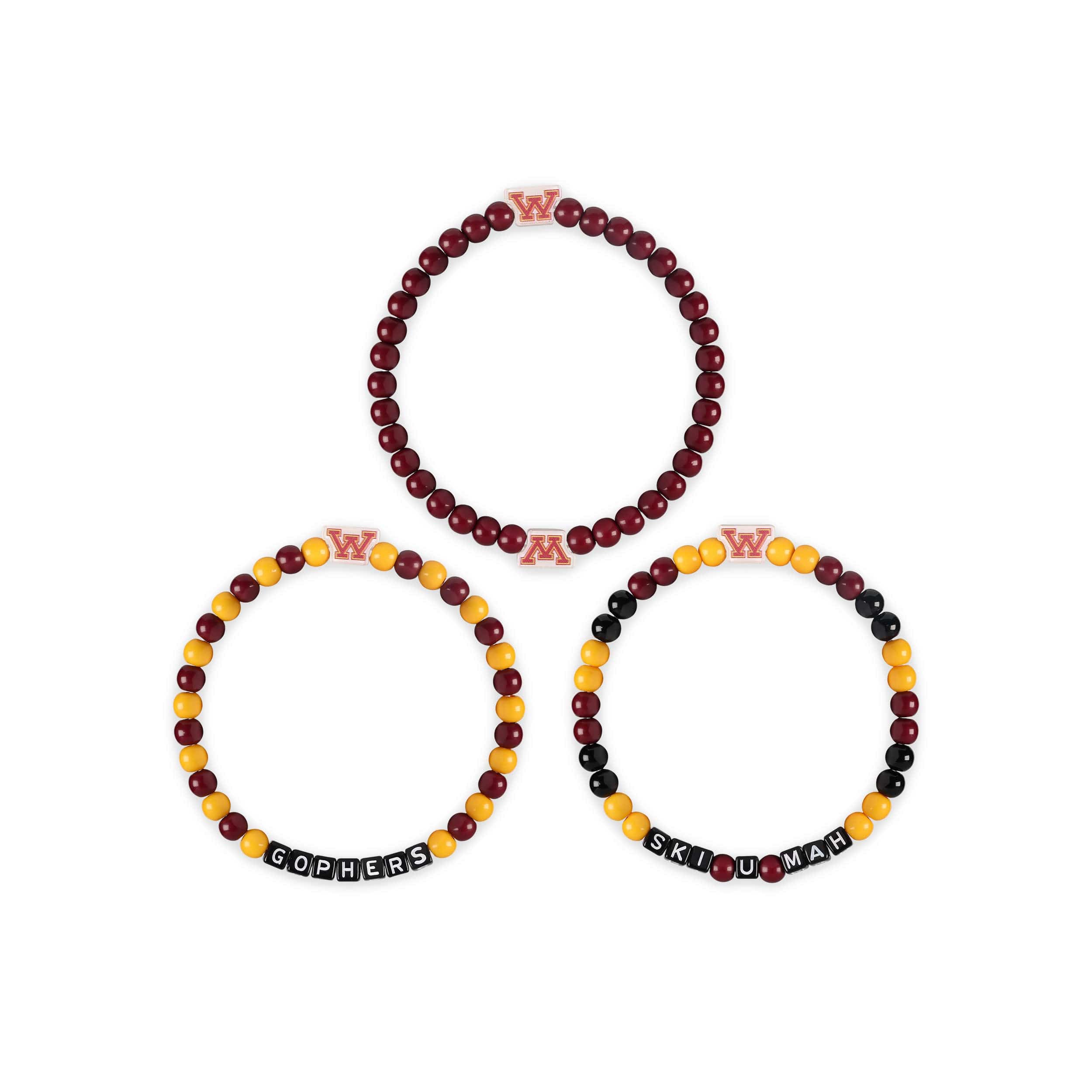 Minnesota Golden Gophers NCAA 3 Pack Beaded Friendship Bracelet - Image 3