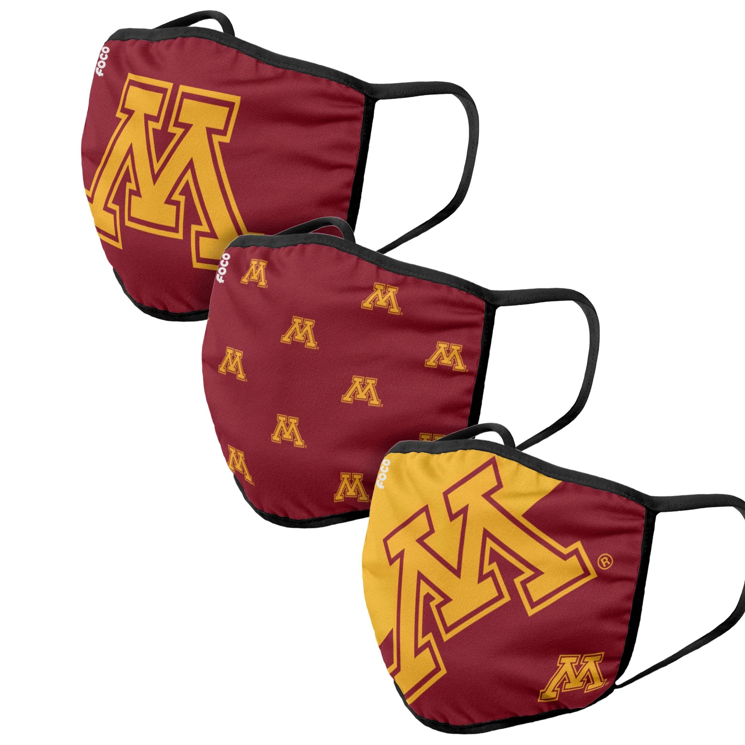 Minnesota Golden Gophers NCAA 3 Pack Face Cover
