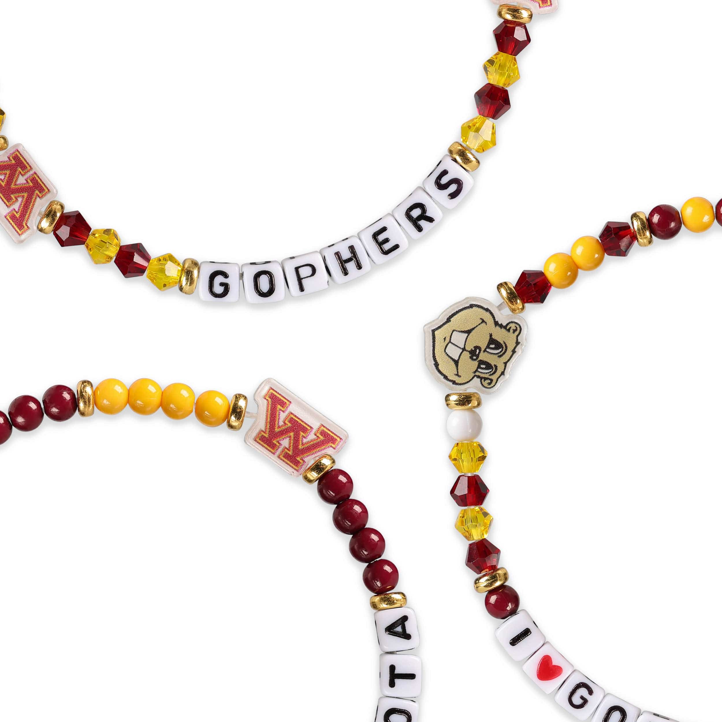 Minnesota Golden Gophers NCAA 3 Pack Friendship Bracelet - Image 2