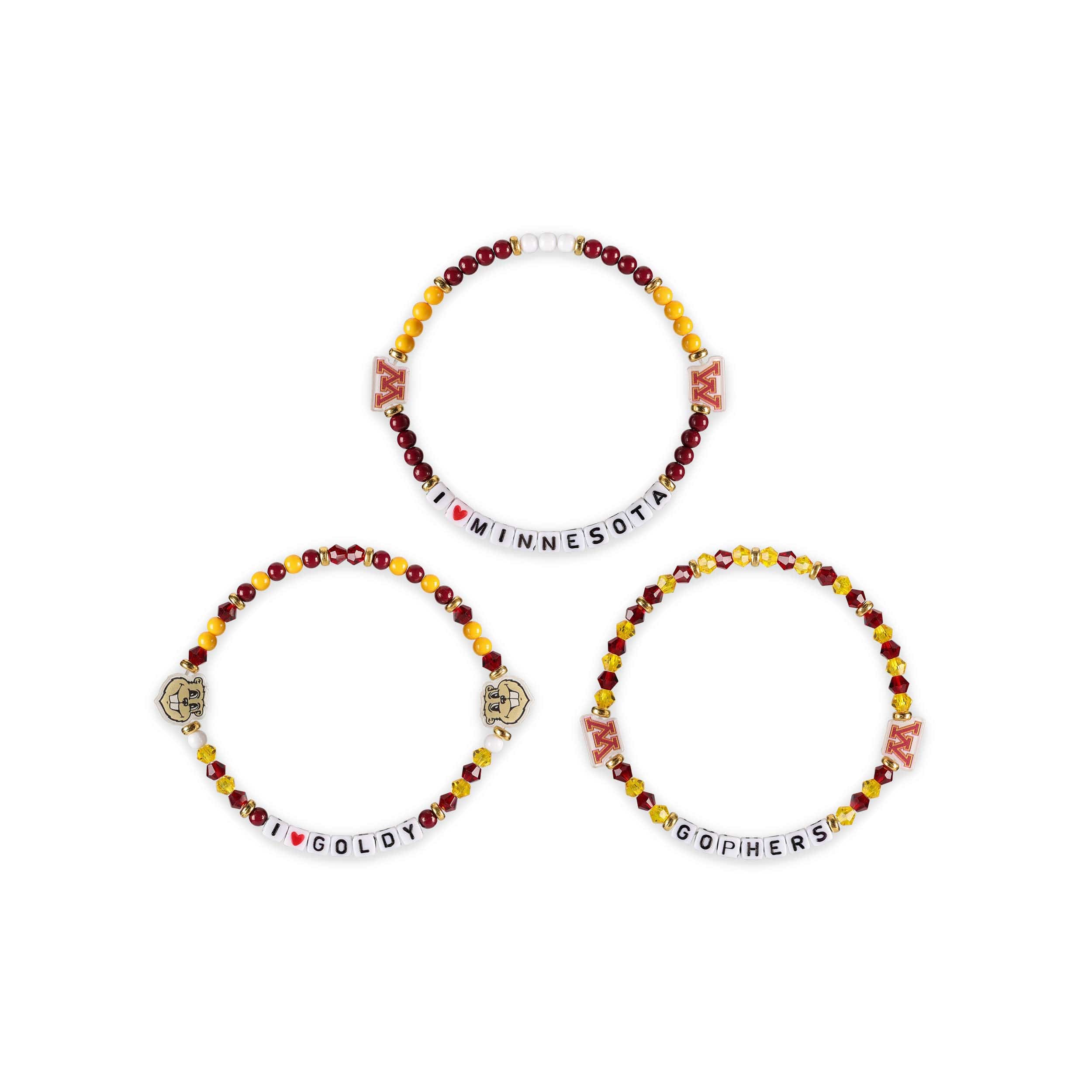 Minnesota Golden Gophers NCAA 3 Pack Friendship Bracelet - Image 3