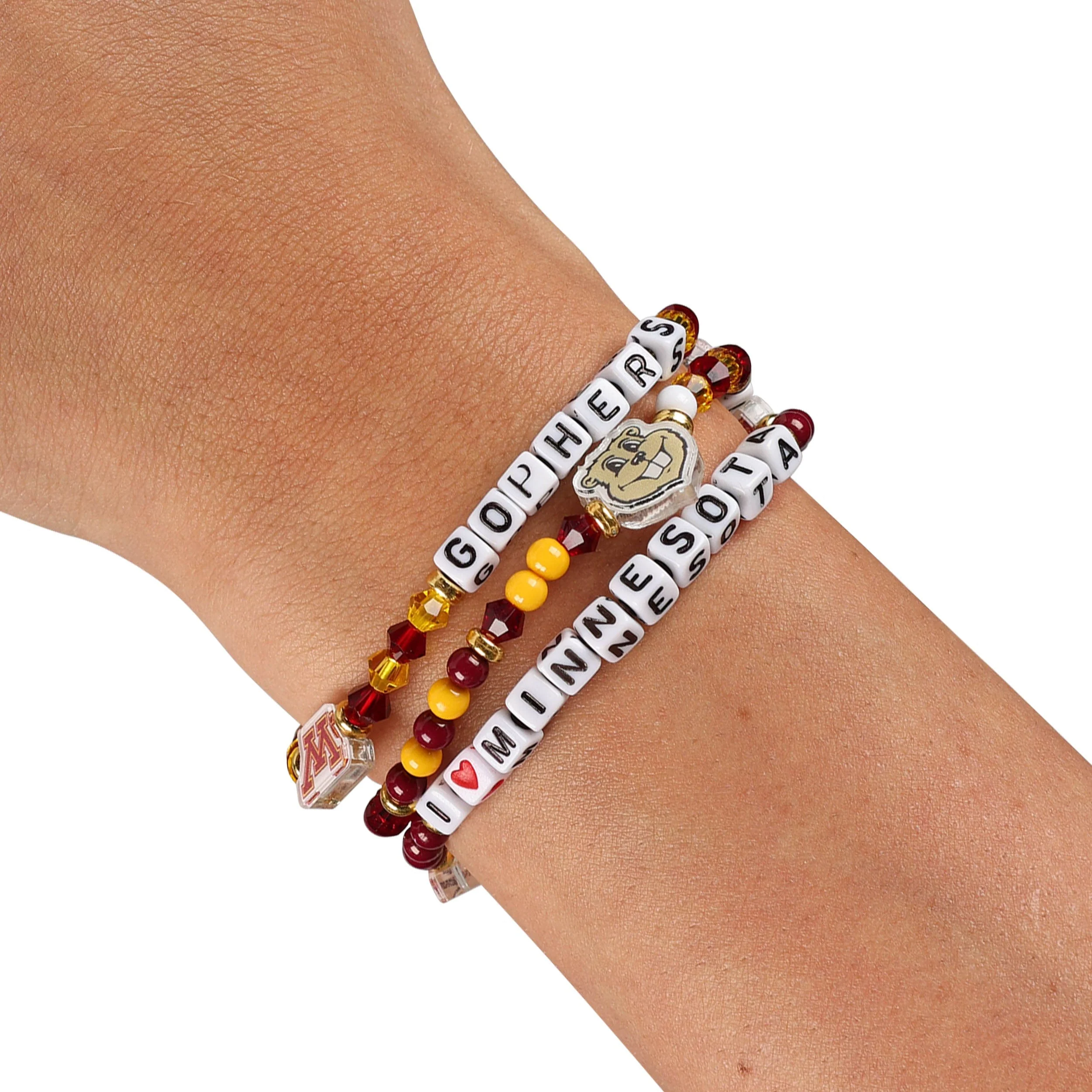 Minnesota Golden Gophers NCAA 3 Pack Friendship Bracelet - Image 4