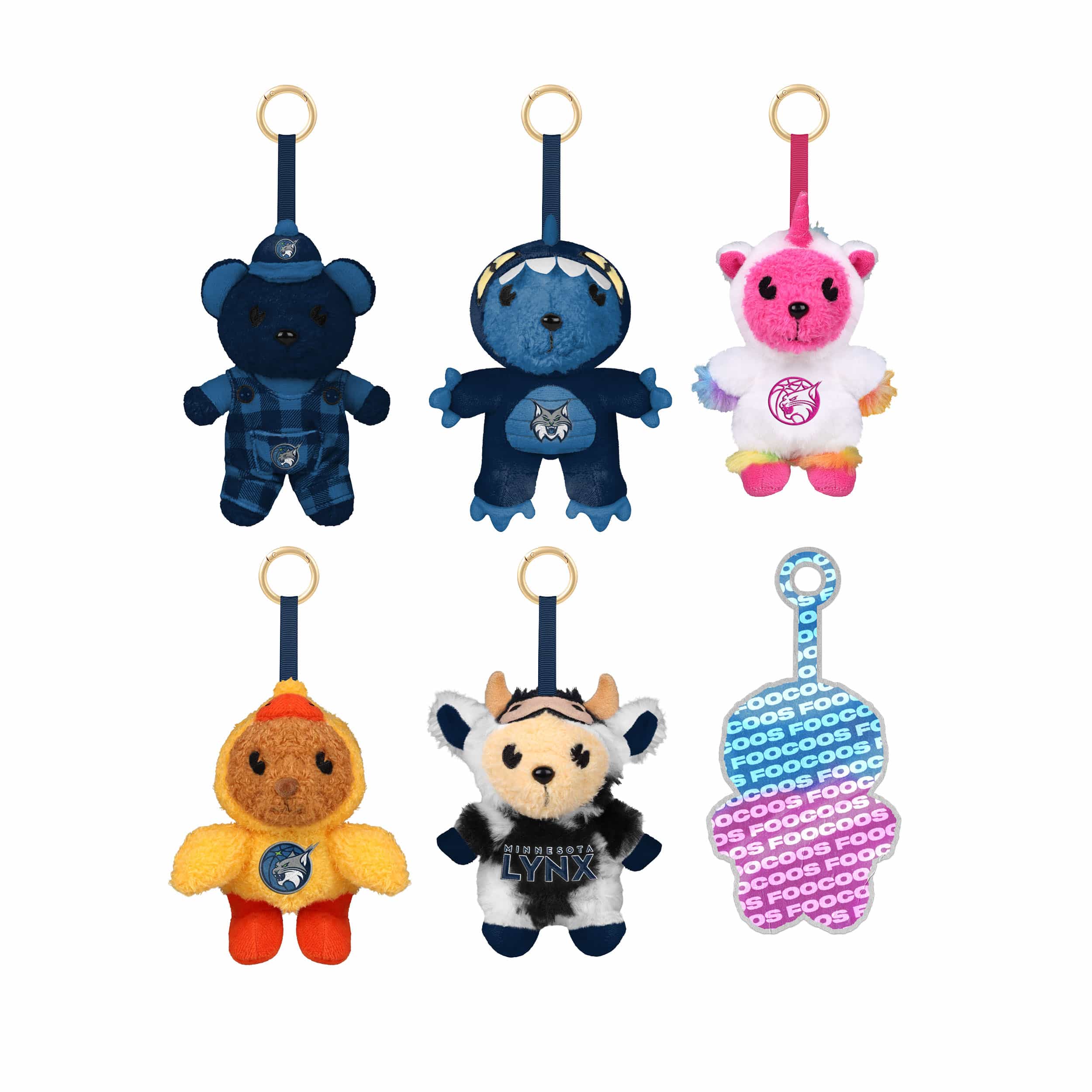Minnesota Lynx WNBA FOOCOOS Plush Bag Charm Keychain Blind Box Series 1 (PREORDER - SHIPS LATE JULY)