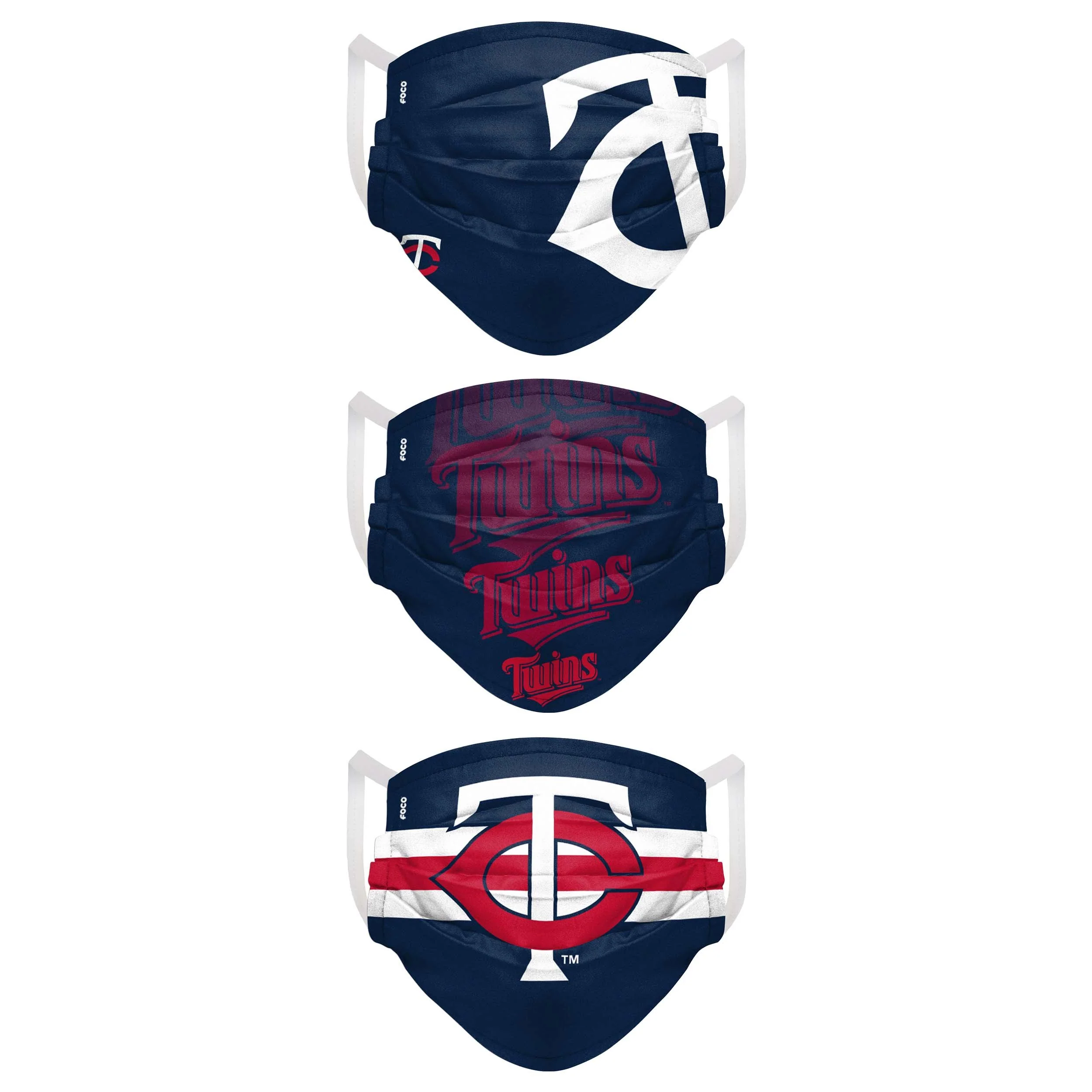 Minnesota Twins MLB Mens Matchday 3 Pack Face Cover - Image 2