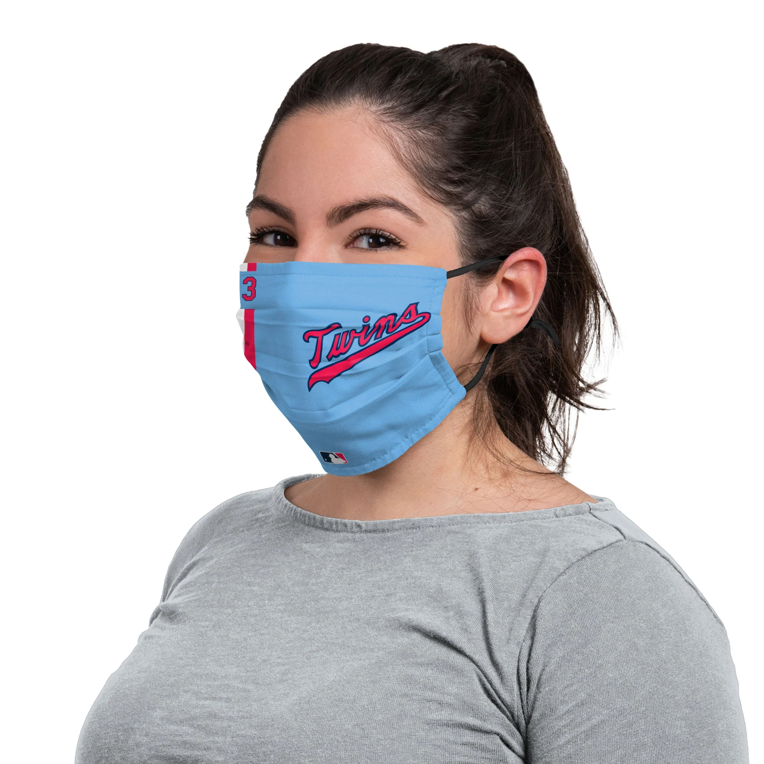 Minnesota Twins MLB Nelson Cruz Blue On-Field Gameday Adjustable Face Cover - Image 3