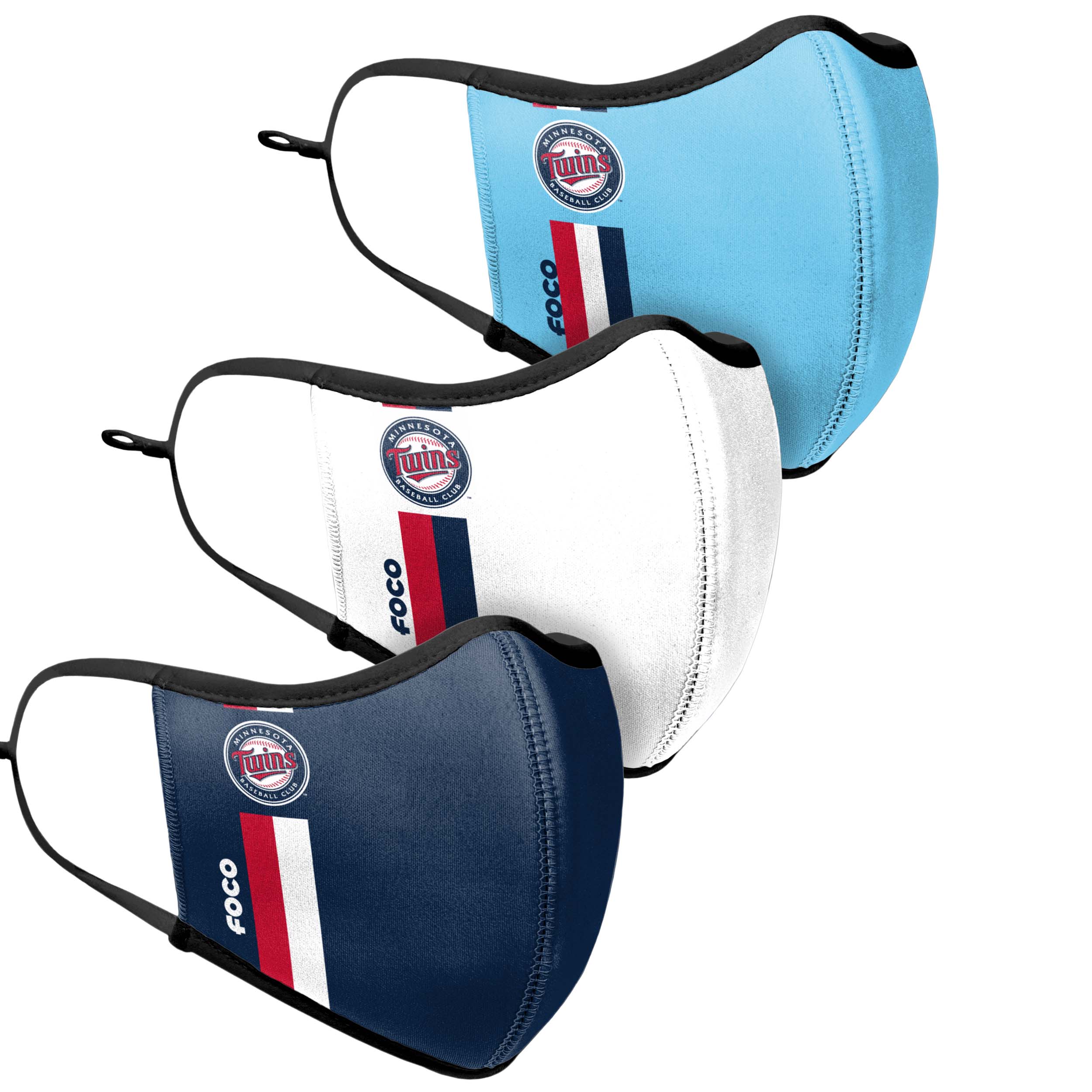 Minnesota Twins MLB Sport 3 Pack Face Cover - Image 3