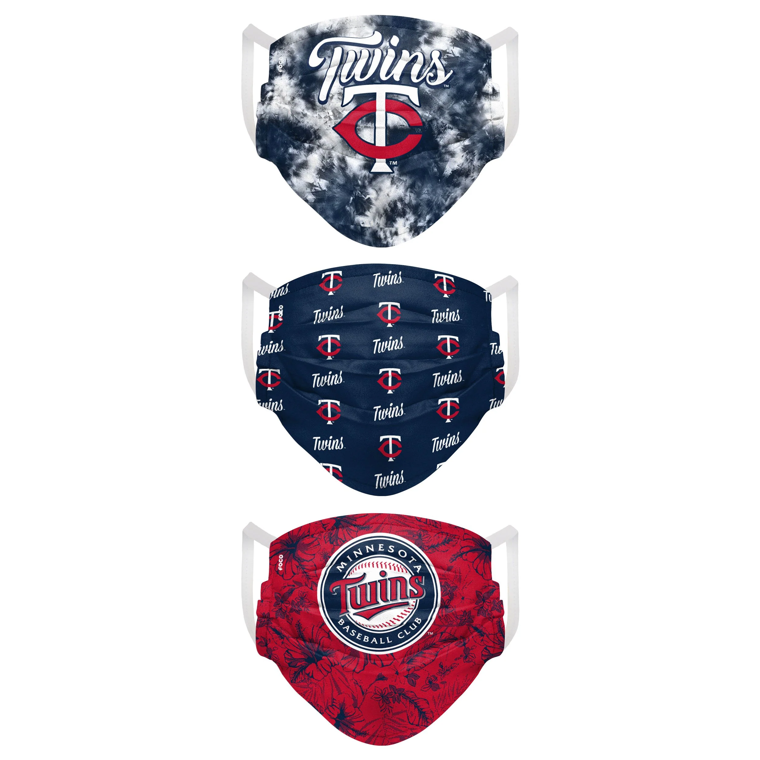 Minnesota Twins MLB Womens Matchday 3 Pack Face Cover - Image 2