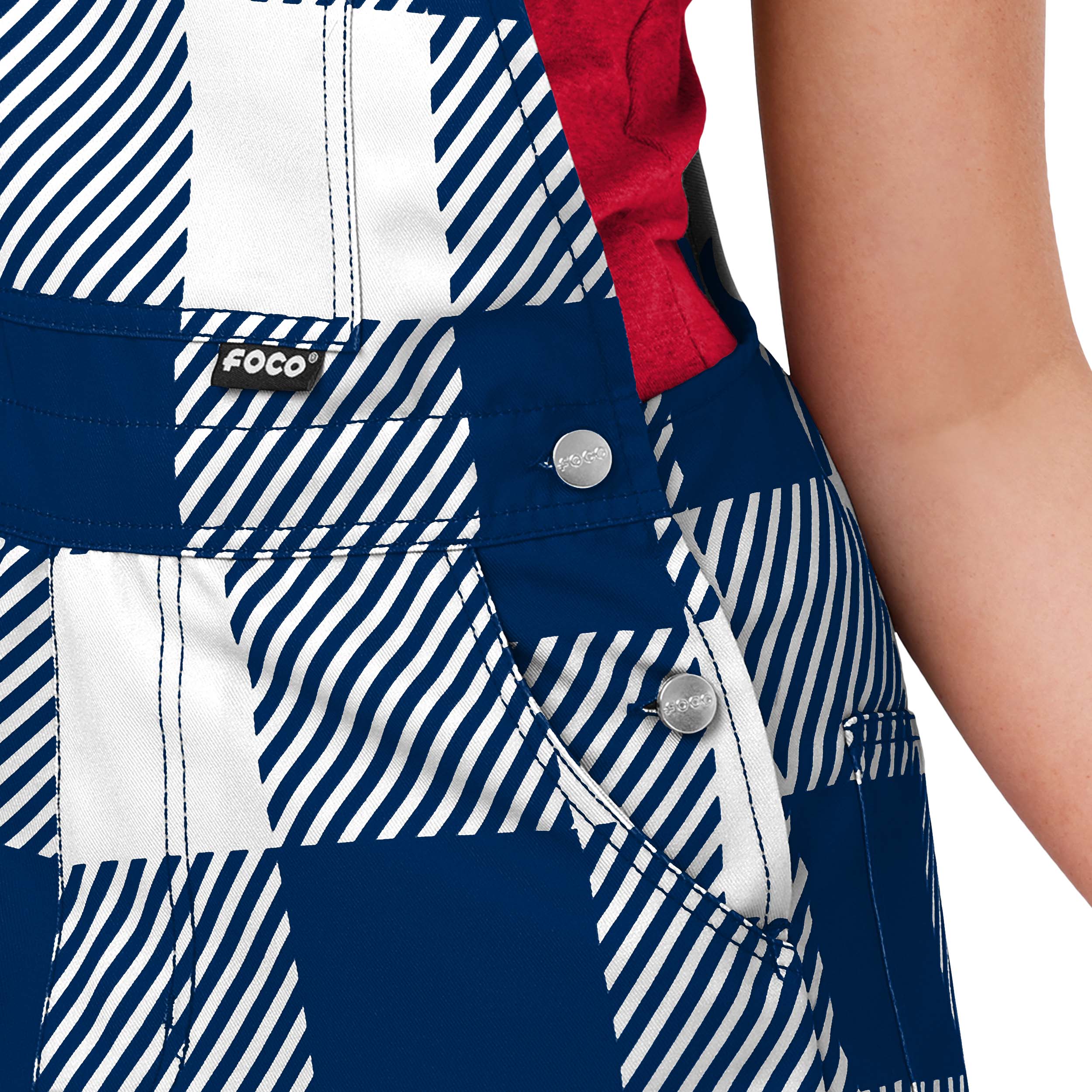 Minnesota Twins MLB Womens Plaid Bib Shortalls - Image 4