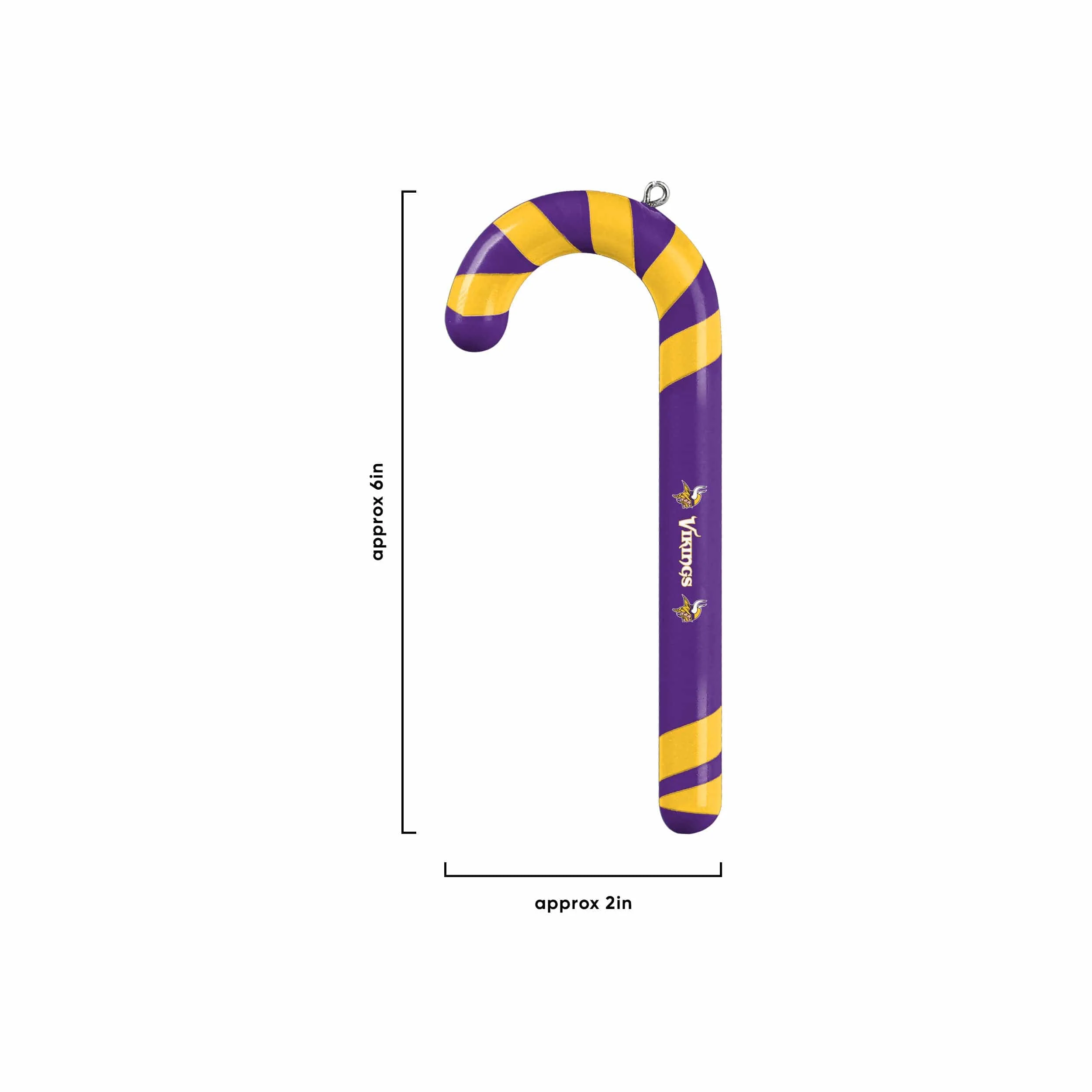 Minnesota Vikings NFL 12 Pack Candy Cane Ornament Set - Image 2