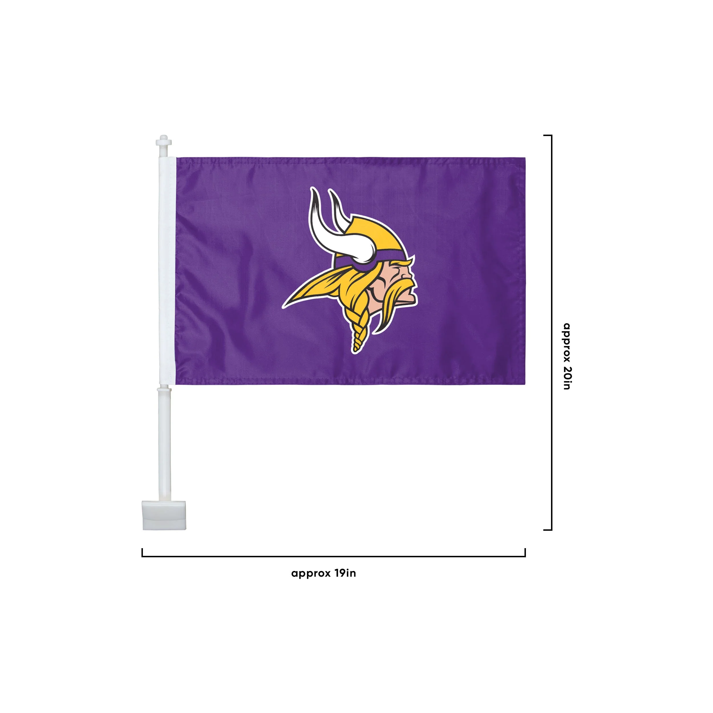 Minnesota Vikings NFL 2 Pack Solid Car Flag - Image 3