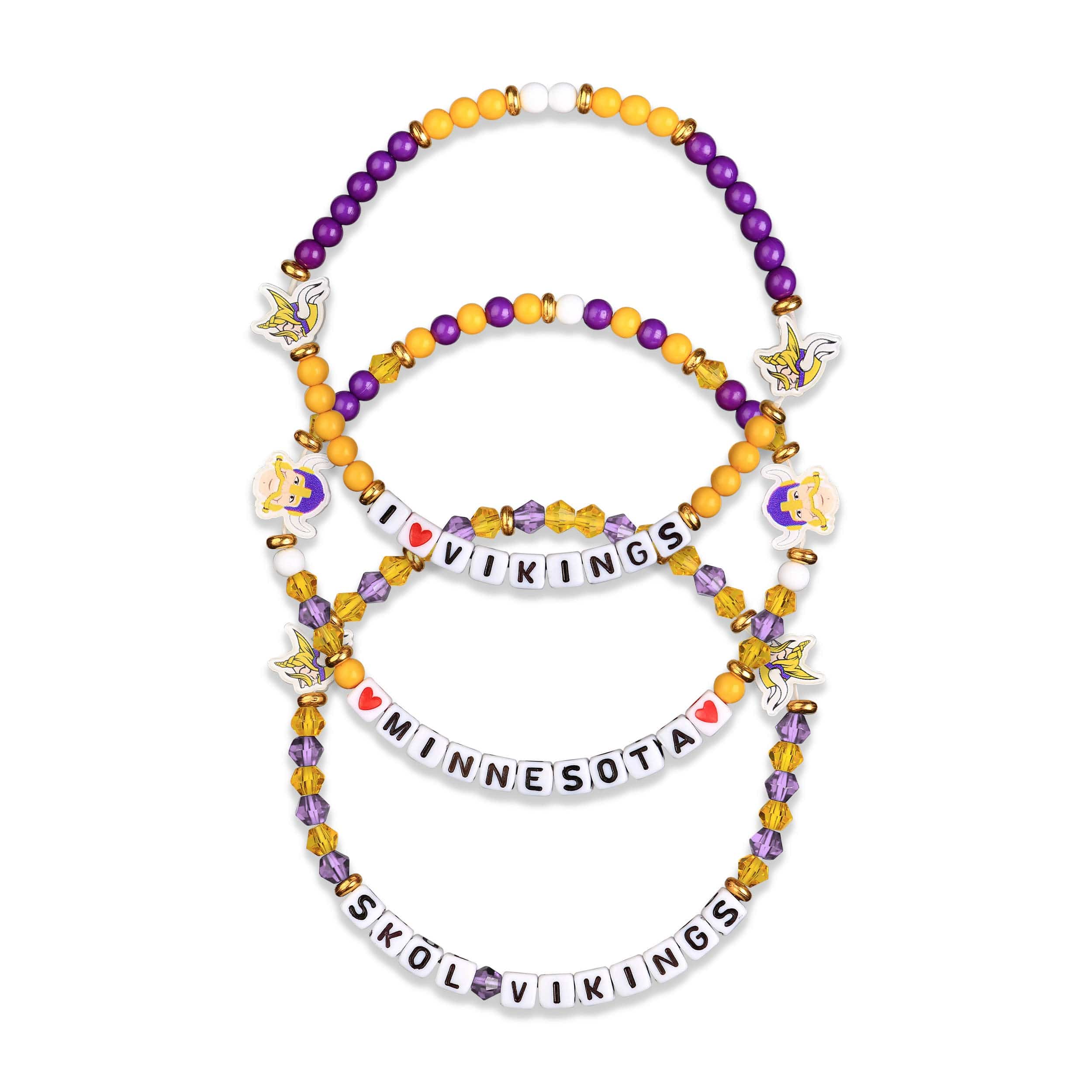 Minnesota Vikings NFL 3 Pack Friendship Bracelet