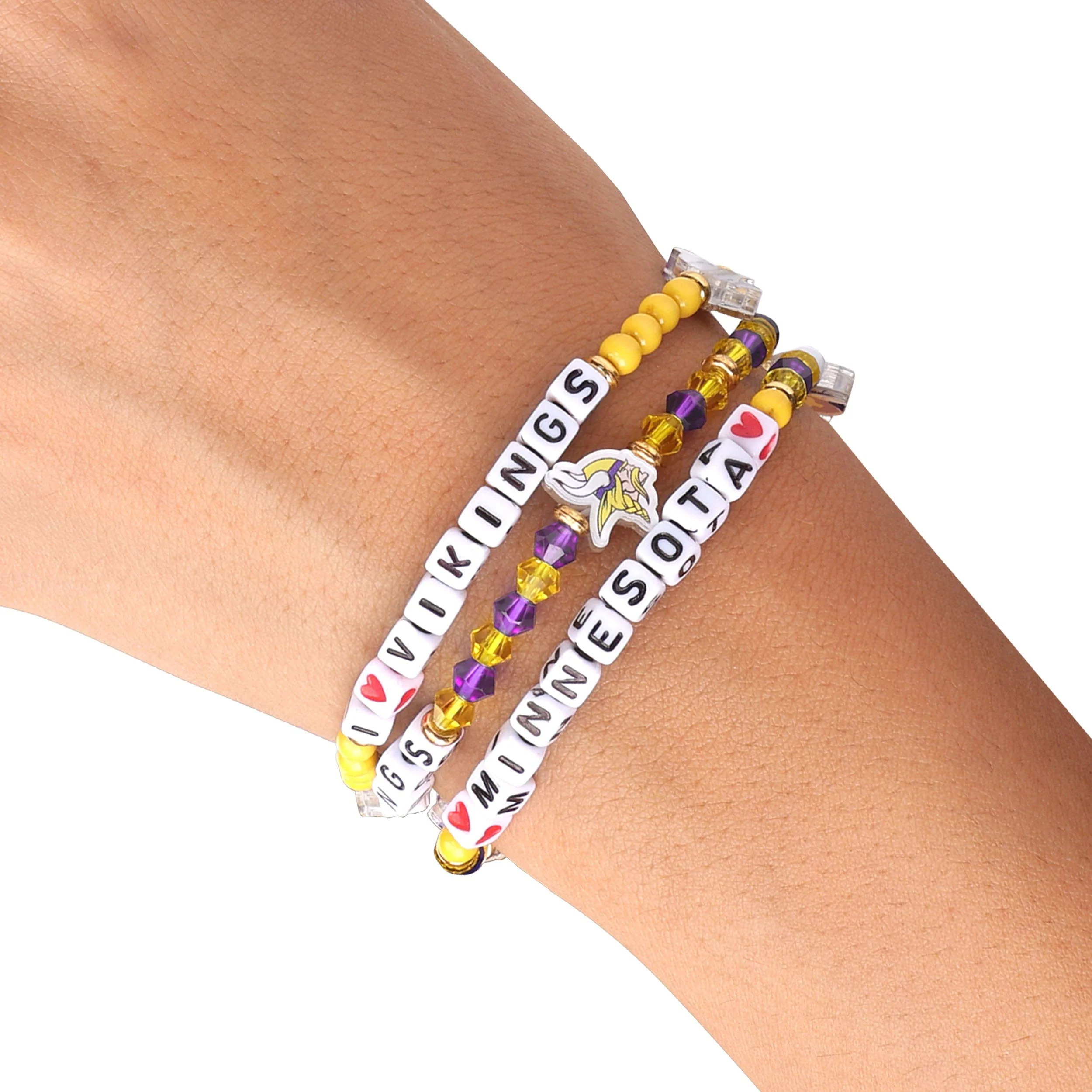 Minnesota Vikings NFL 3 Pack Friendship Bracelet - Image 4