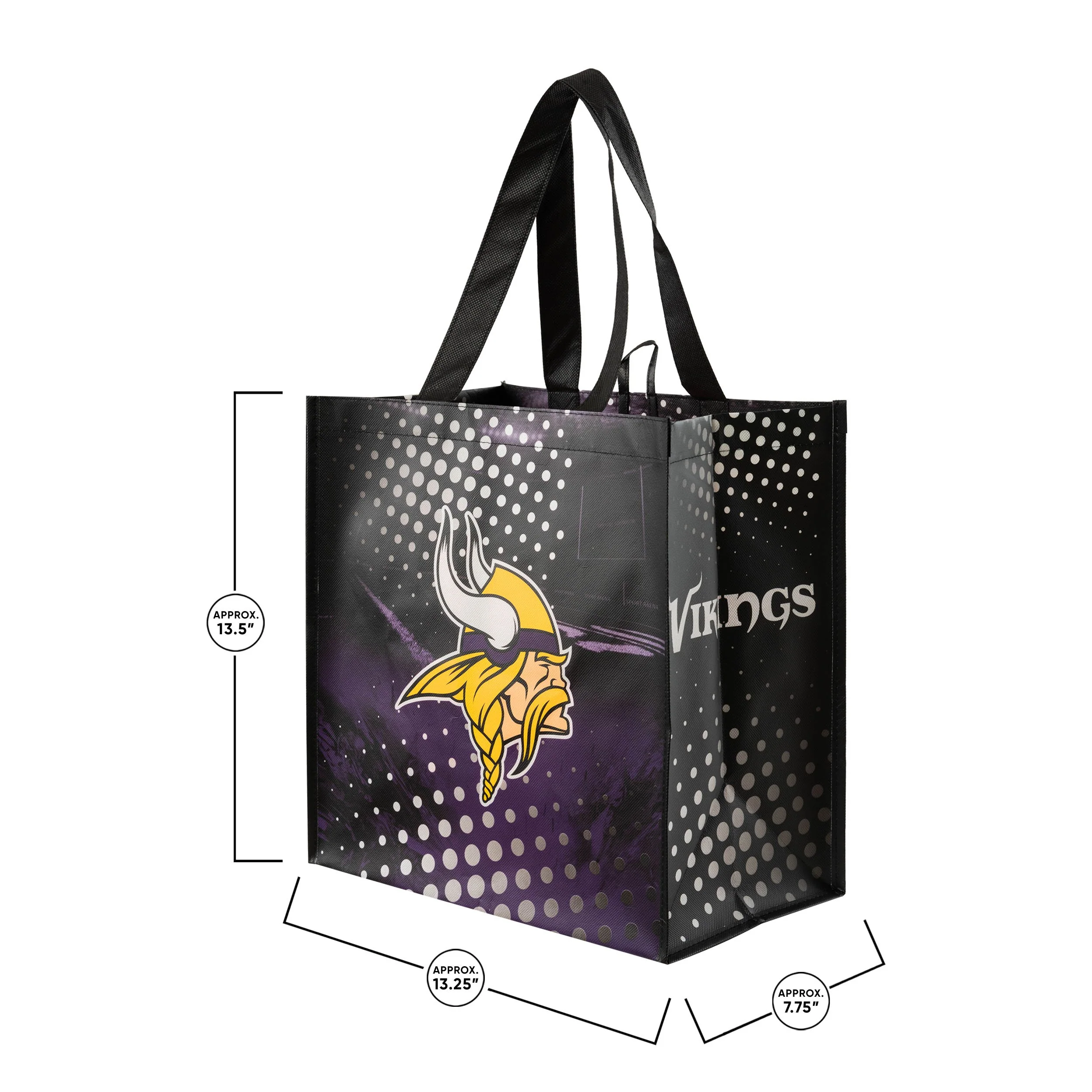 Minnesota Vikings NFL 4 Pack Reusable Shopping Bags - Image 3