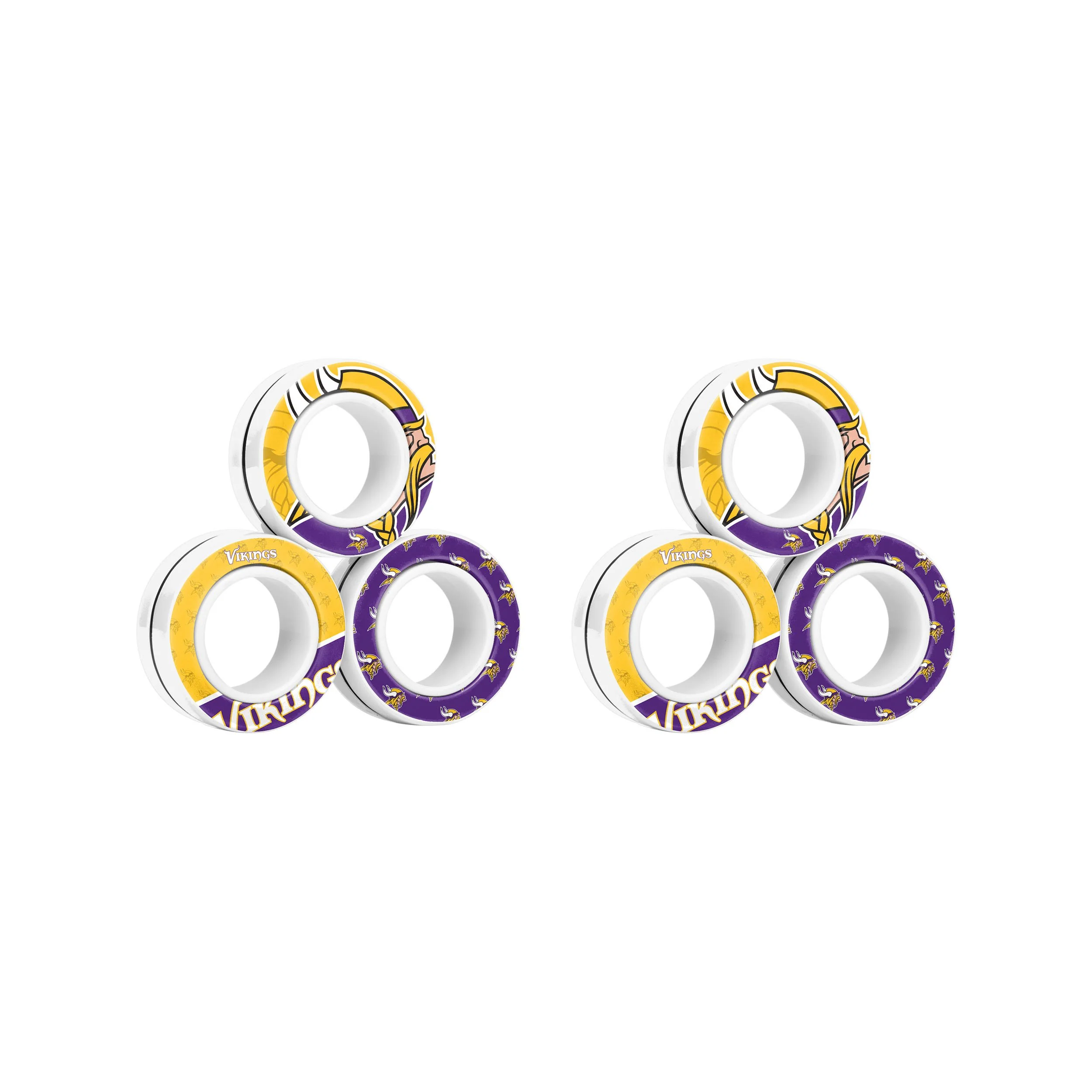 Minnesota Vikings NFL 6 Pack Magnetic Finger Rings