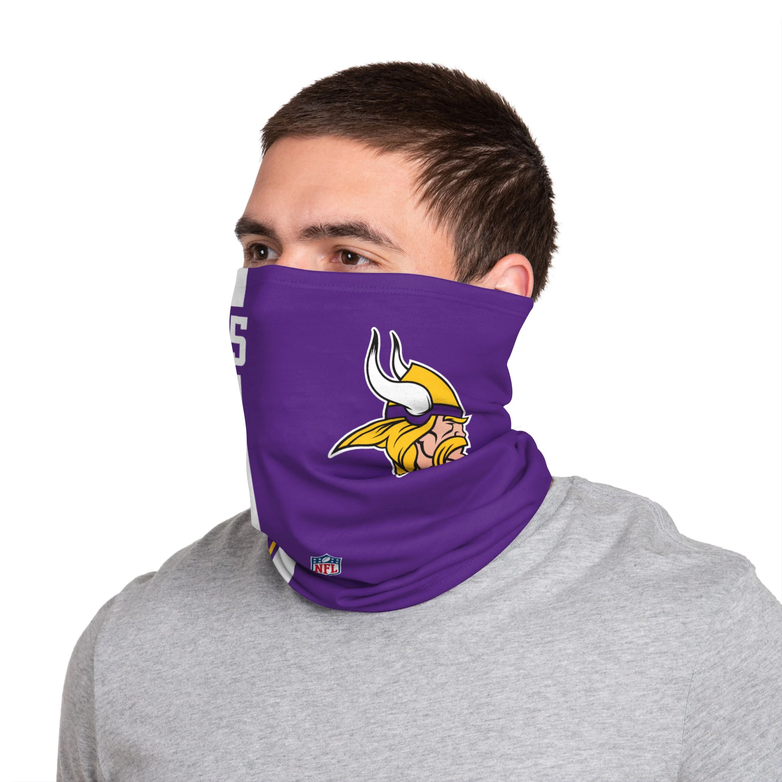 Minnesota Vikings NFL Alexander Mattison On-Field Sideline Logo Gaiter Scarf - Image 2