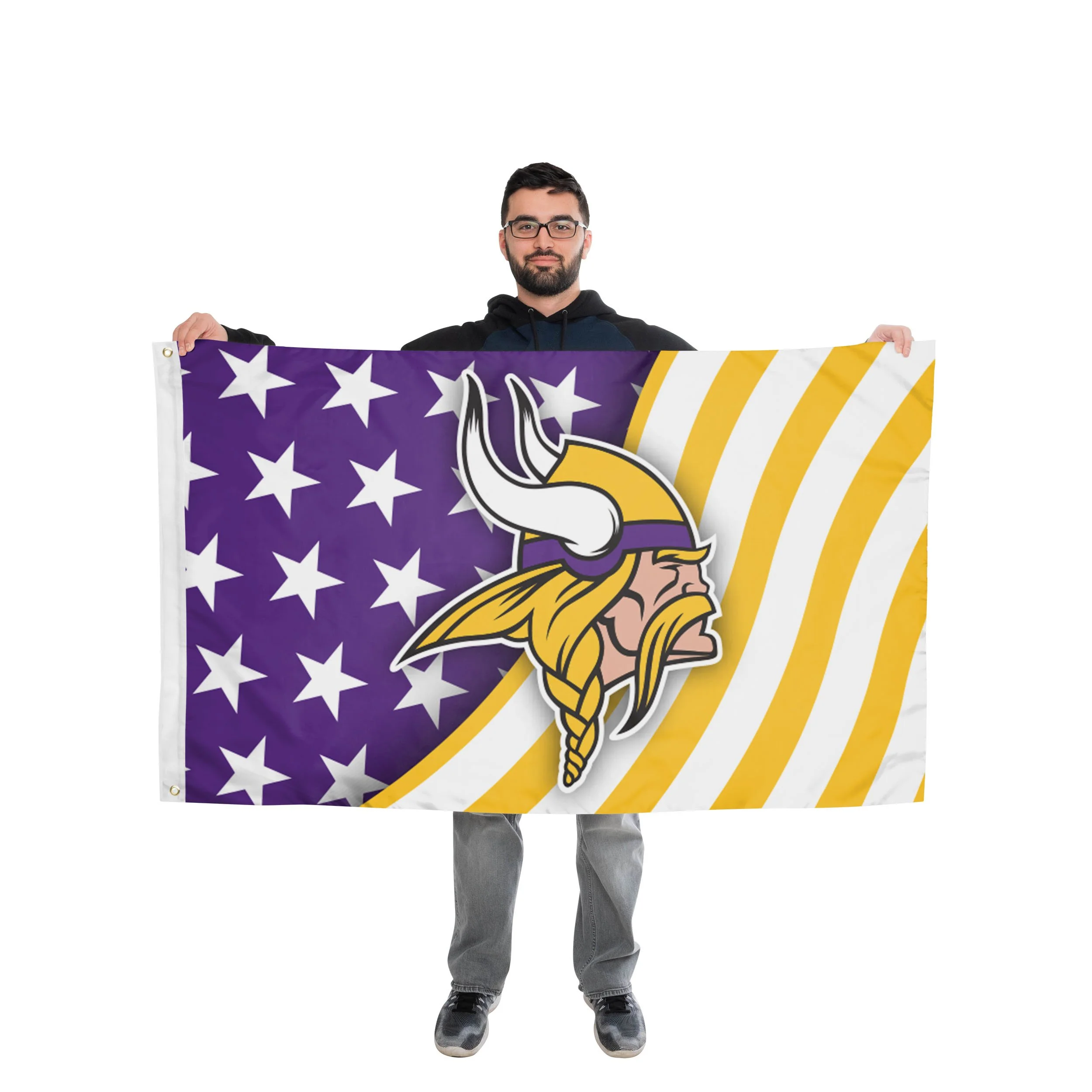 Minnesota Vikings NFL Americana Horizontal Flag - Image 2