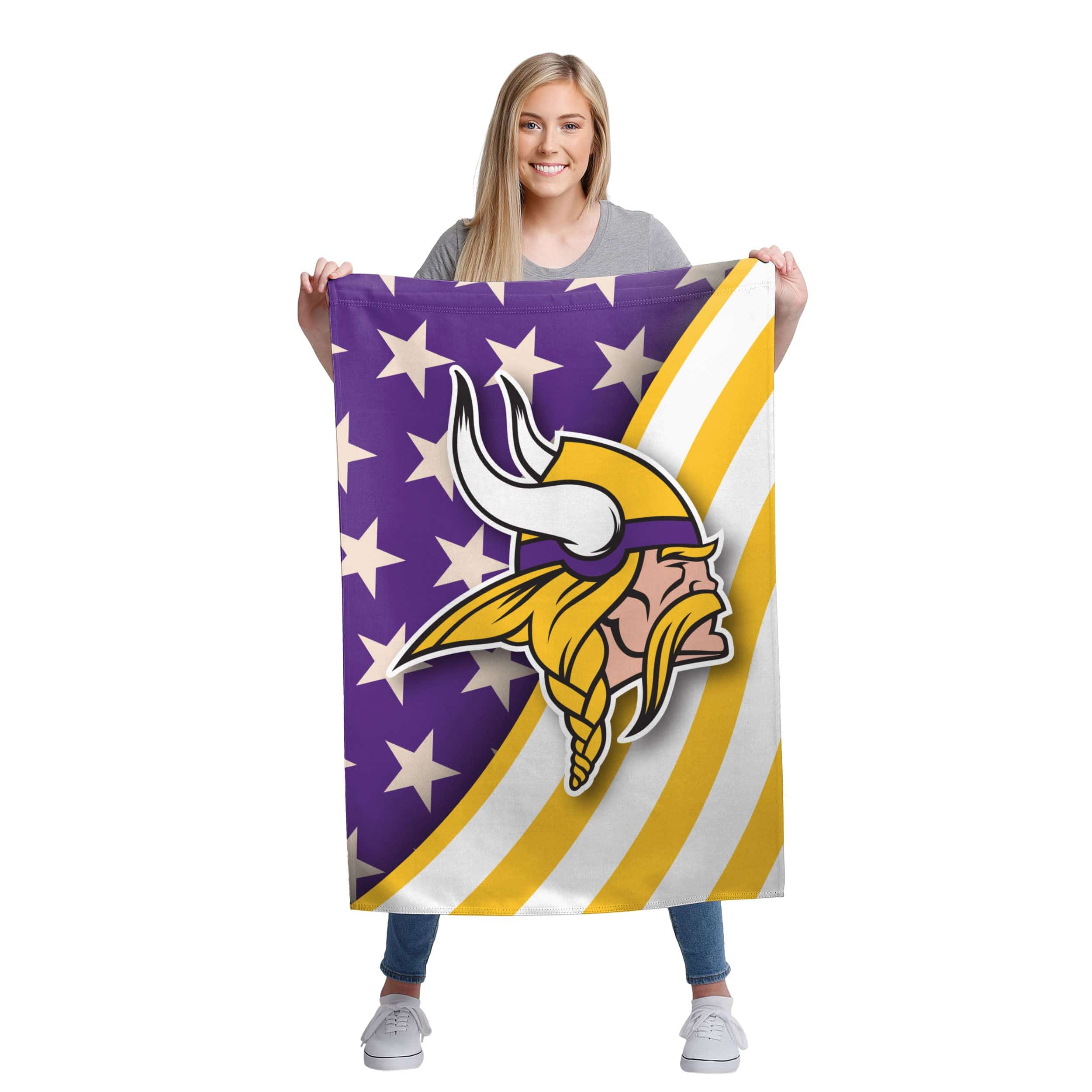 Minnesota Vikings NFL Americana Vertical Flag - Image 2
